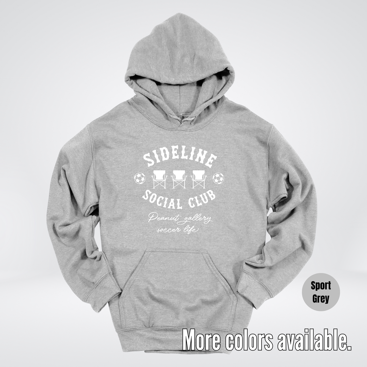 Sideline Social Club Peanut Gallery Soccer Life – White Design – Hoodie