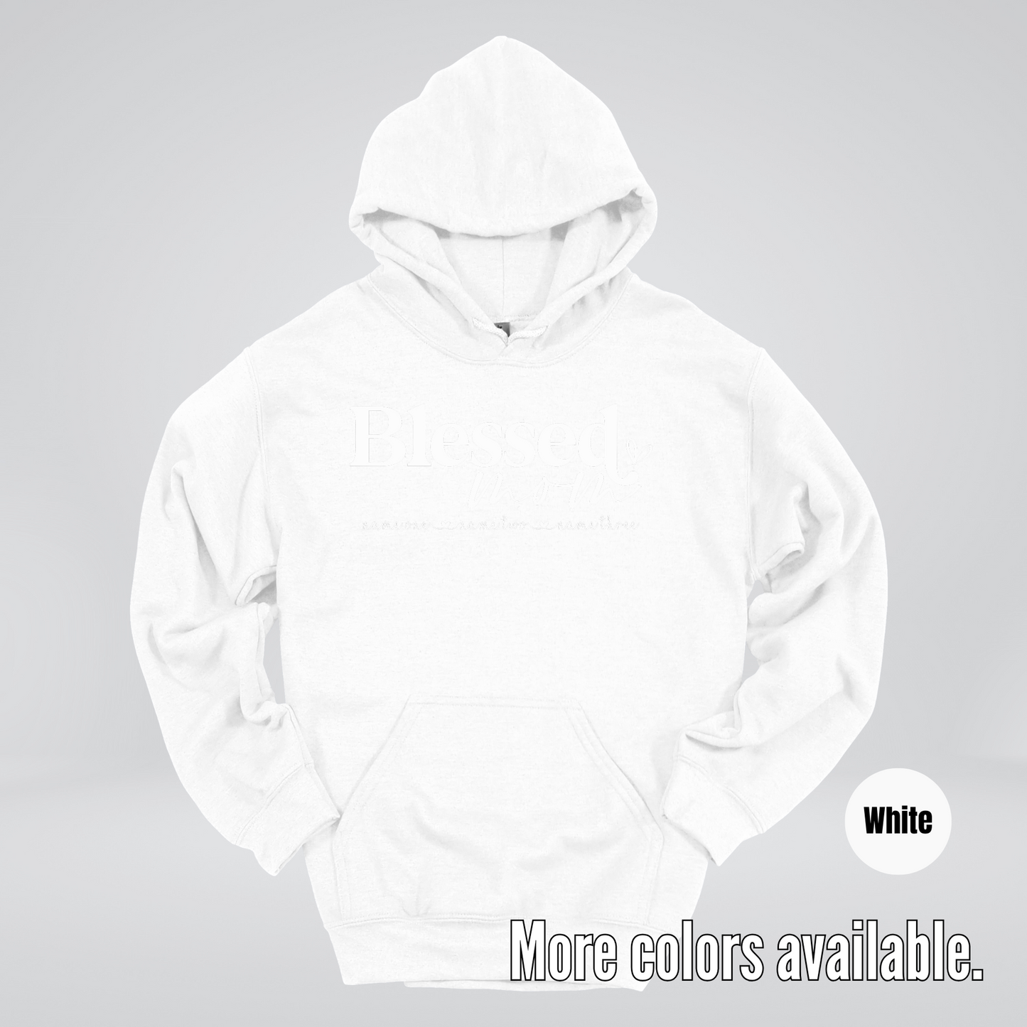 Custom Names Blessed Mom - White Design - Hoodie