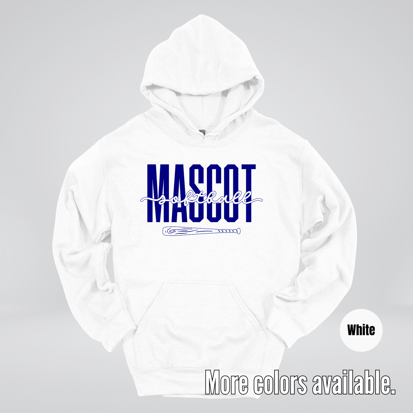 Custom Mascot – Navy - Softball Design 27 Hoodie