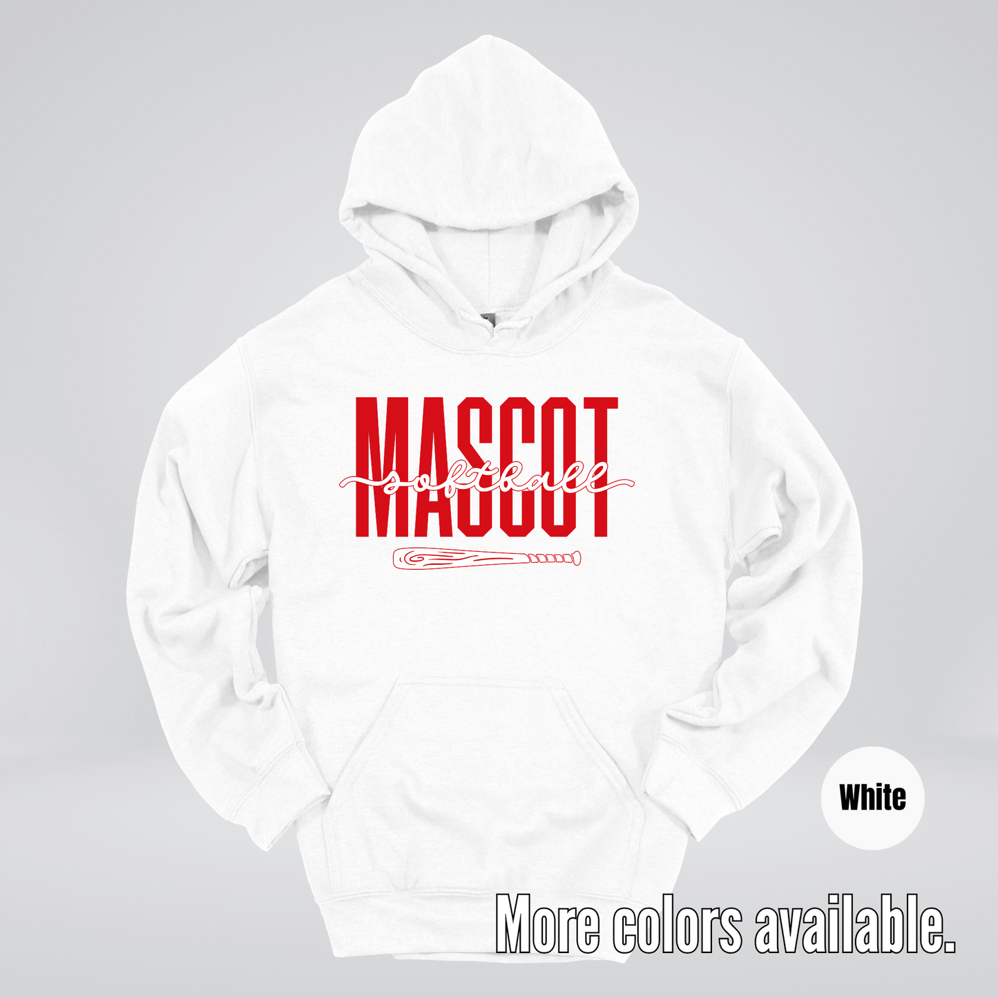 Custom Mascot – Red - Softball Design 28 Hoodie
