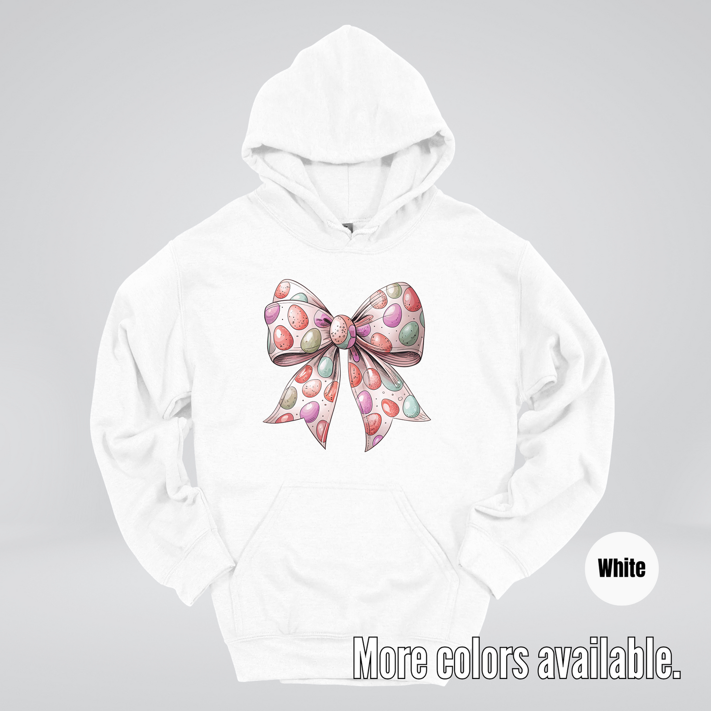 Easter Eggs Coquette Bow Hoodie
