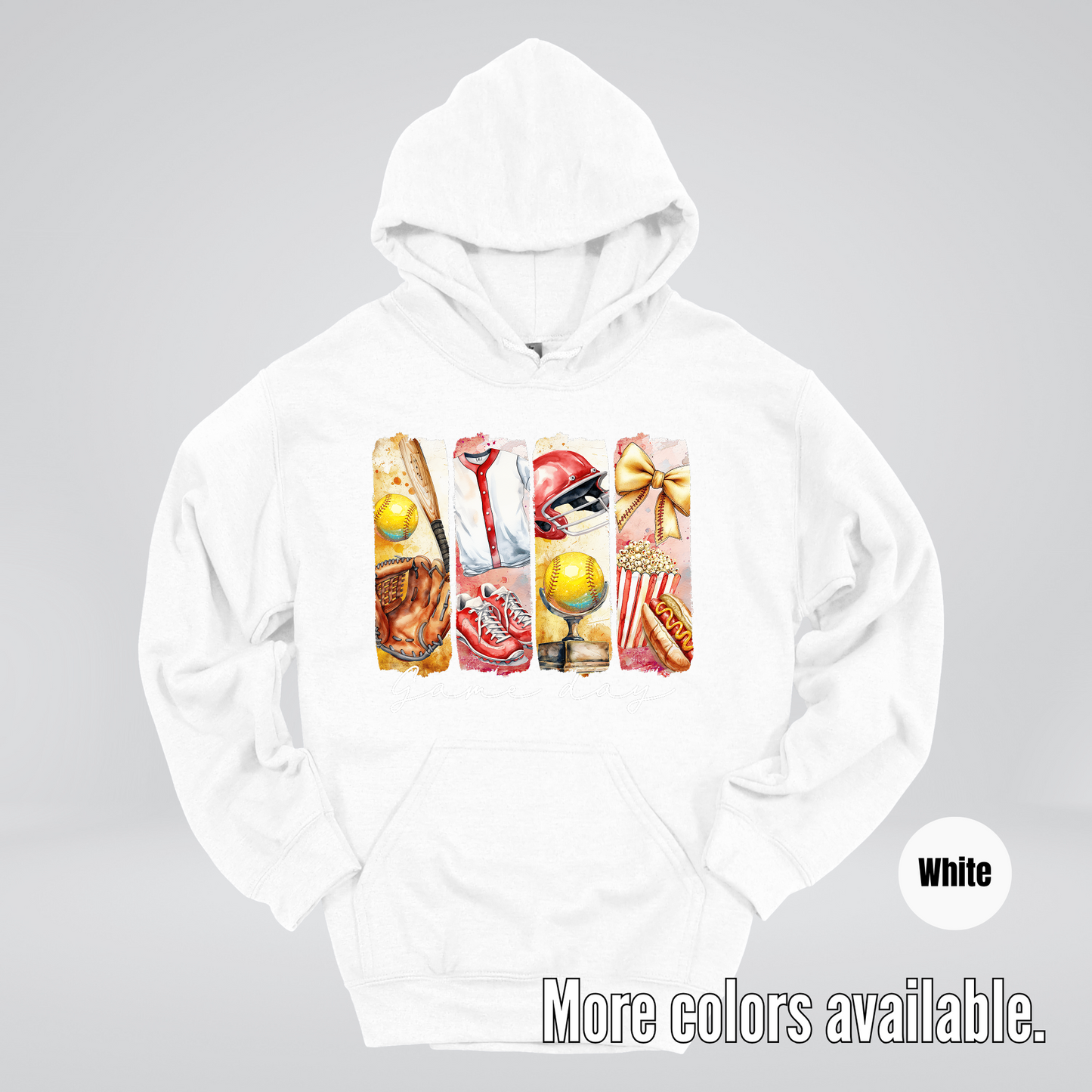 Game Day Coquette Brushstroke Softball Hoodie