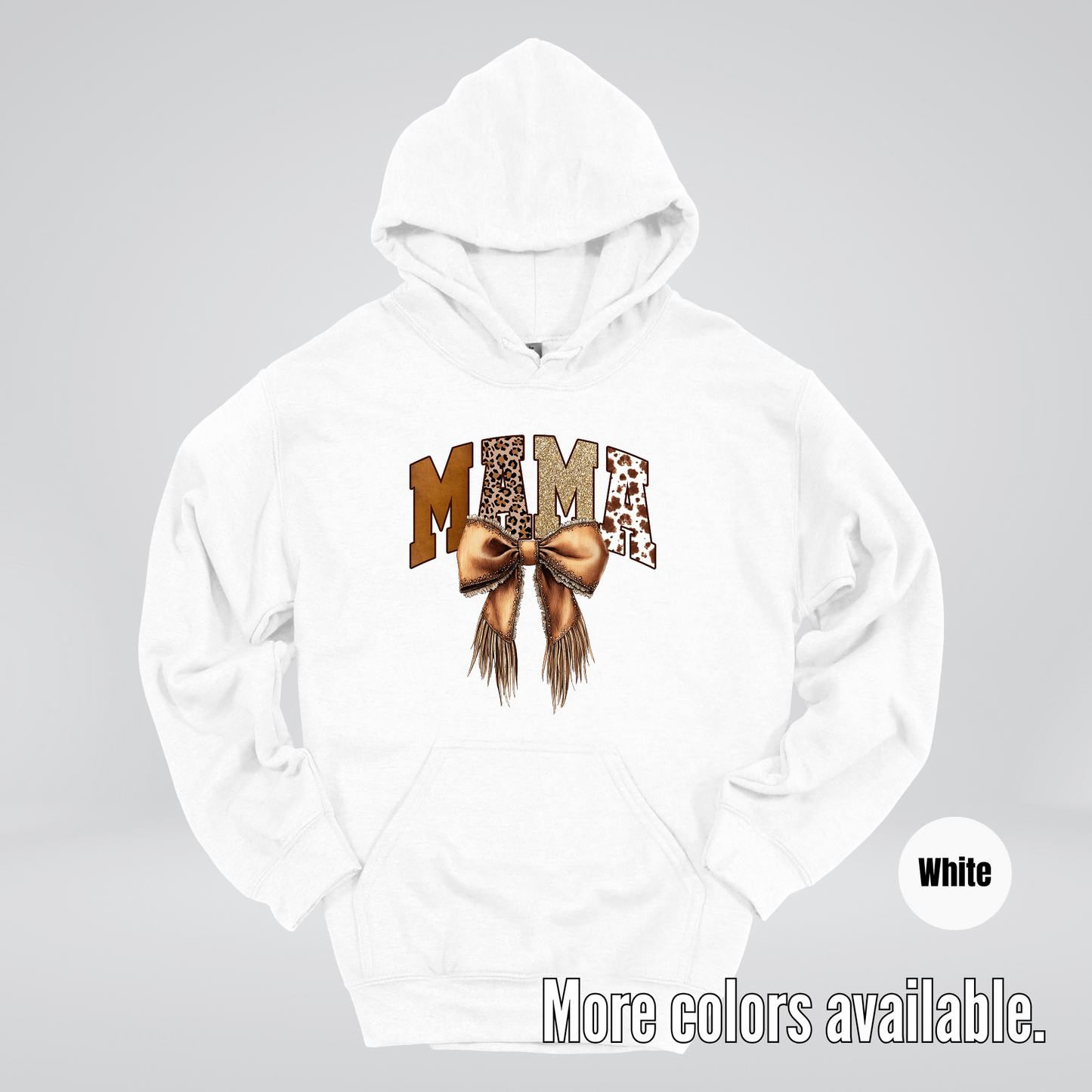 MAMA Western Coquette Leather Bow And Tassels Hoodie