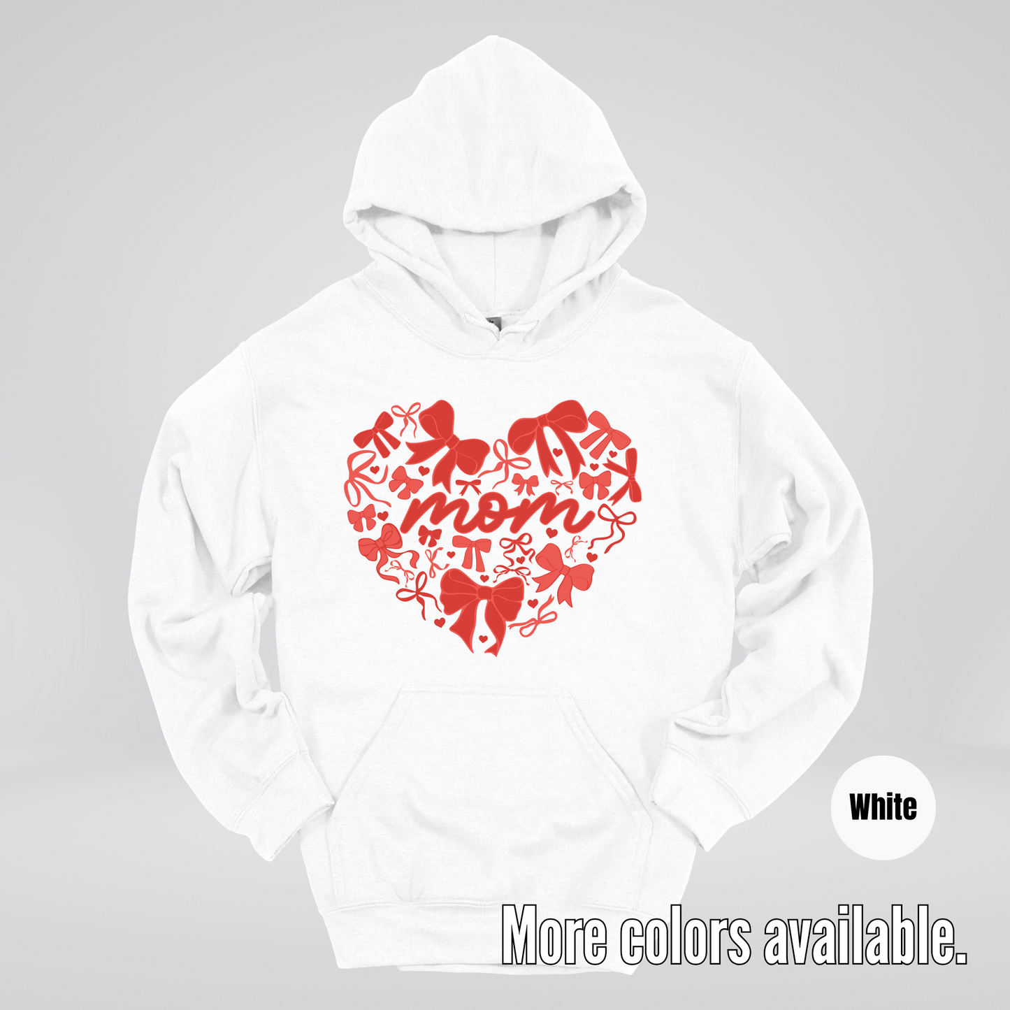 Mom Red Bow Coquette Hoodie