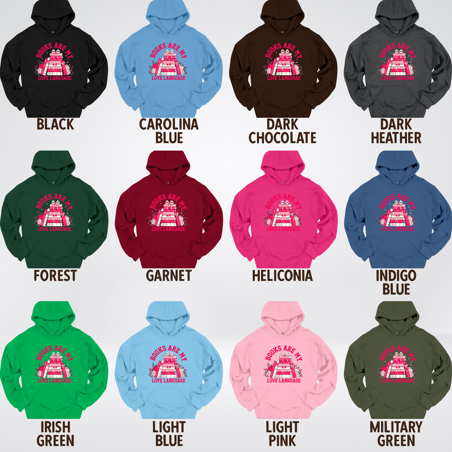 Books Are My Love Language Coquette Hoodie