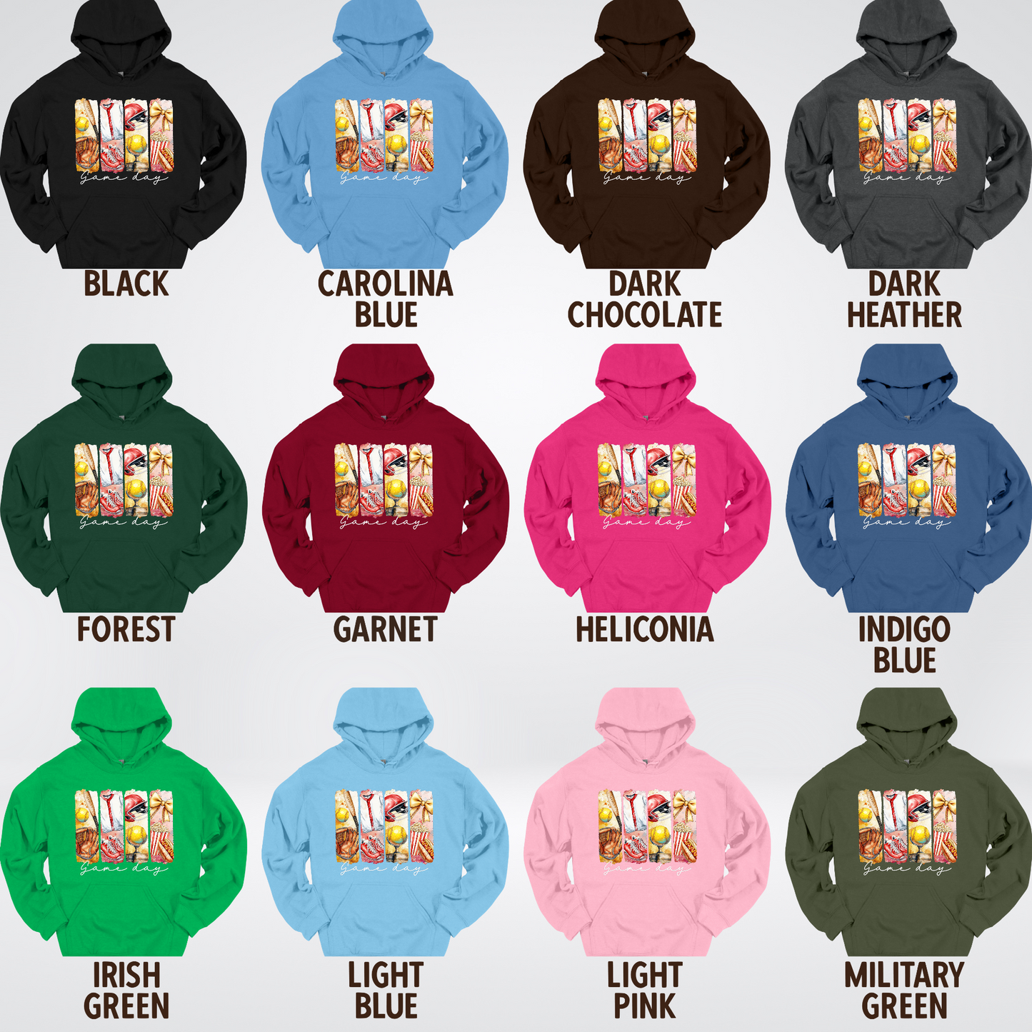 Game Day Coquette Brushstroke Softball Hoodie