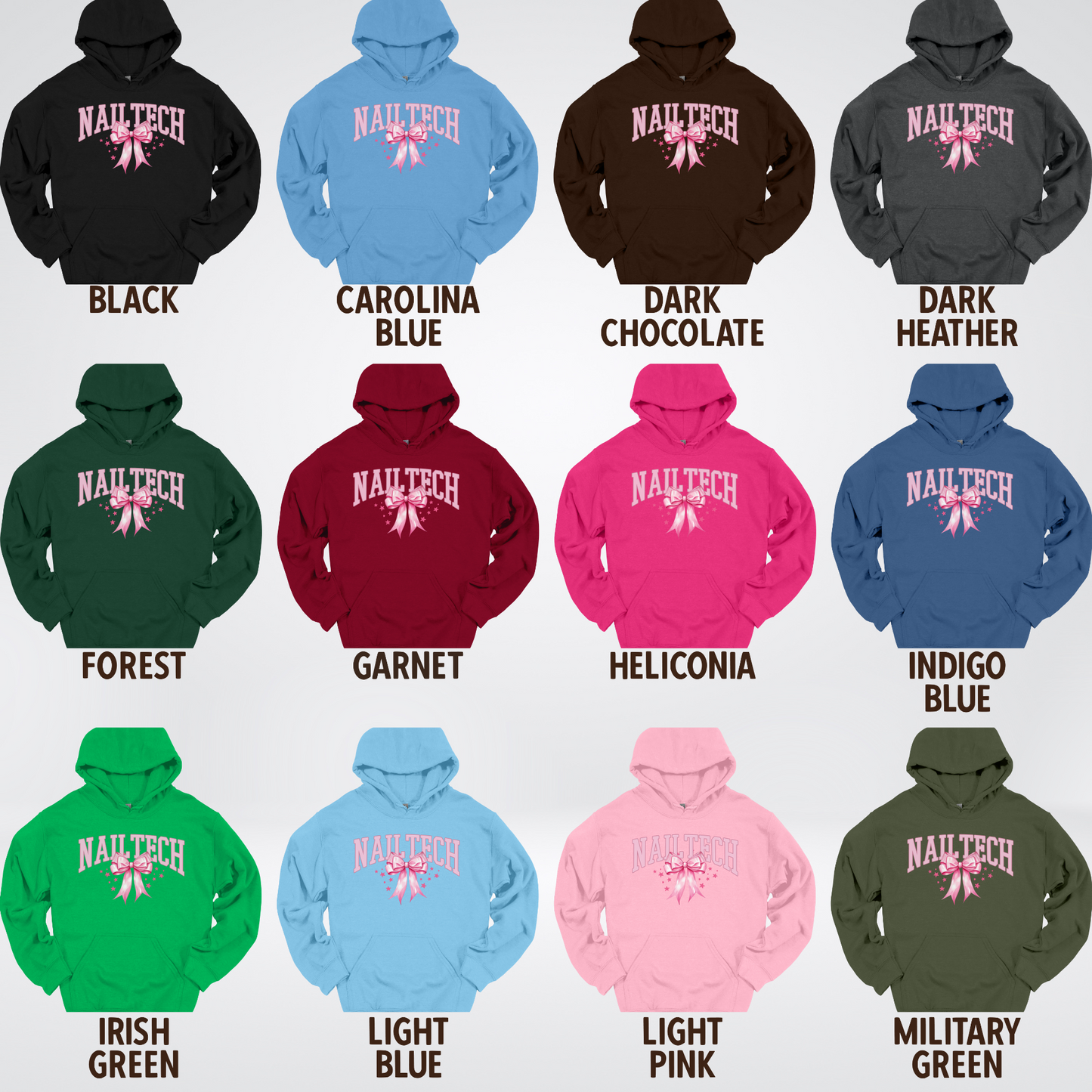 Nail Tech Varsity Pink Coquette Hoodie
