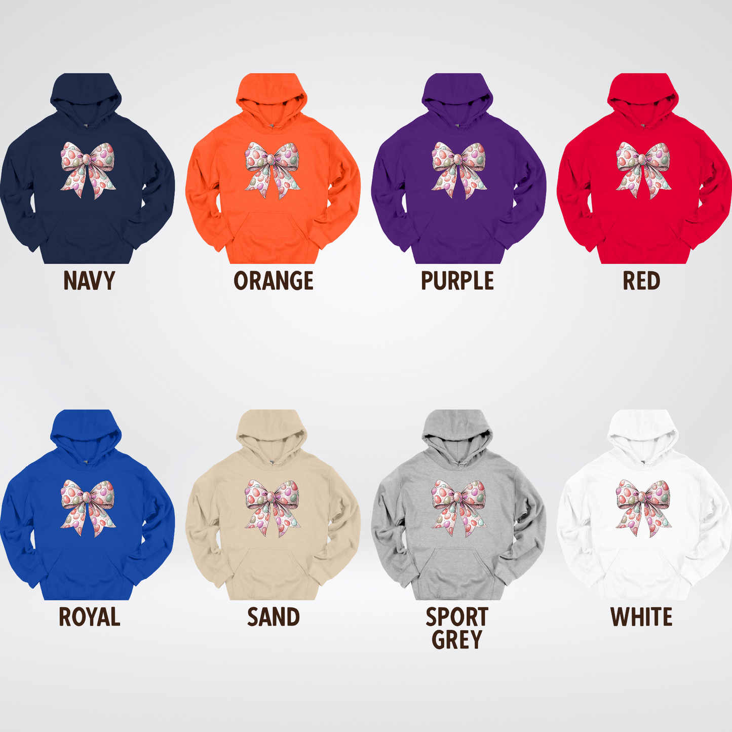 Easter Eggs Coquette Bow Hoodie