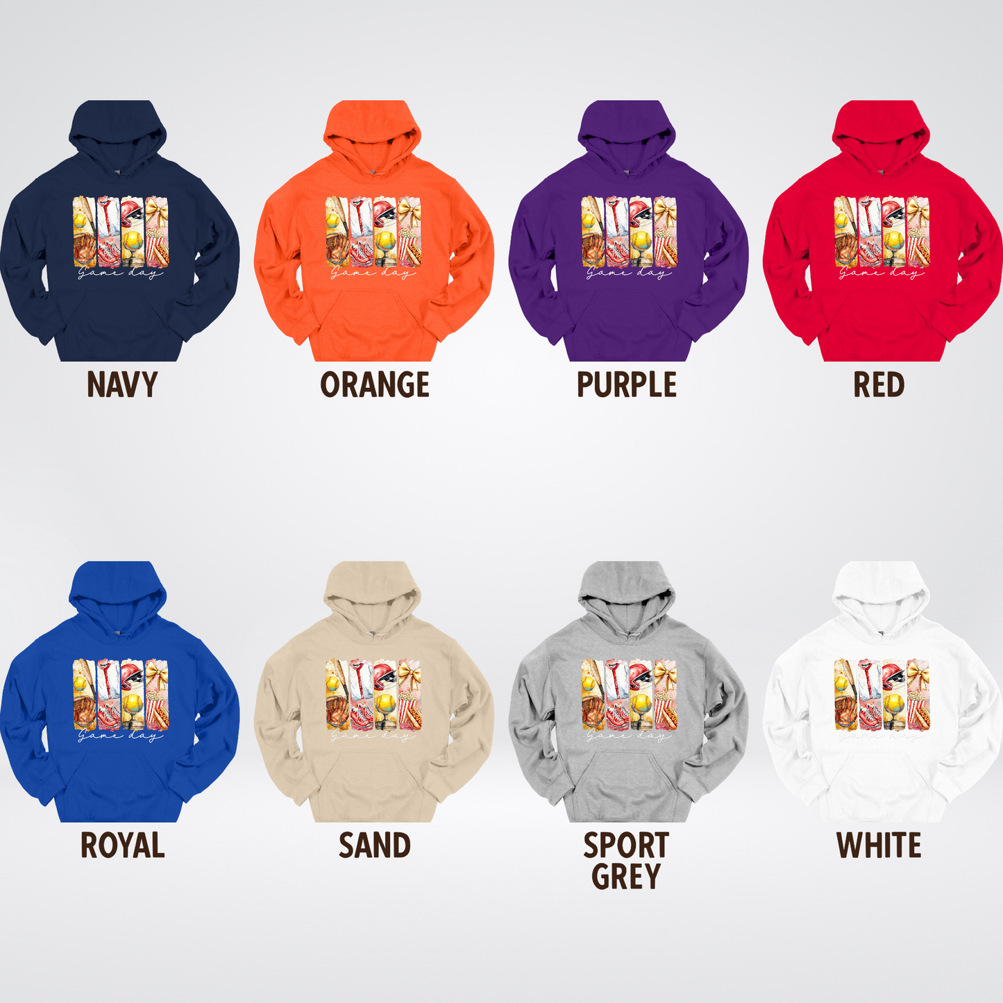 Game Day Coquette Brushstroke Softball Hoodie
