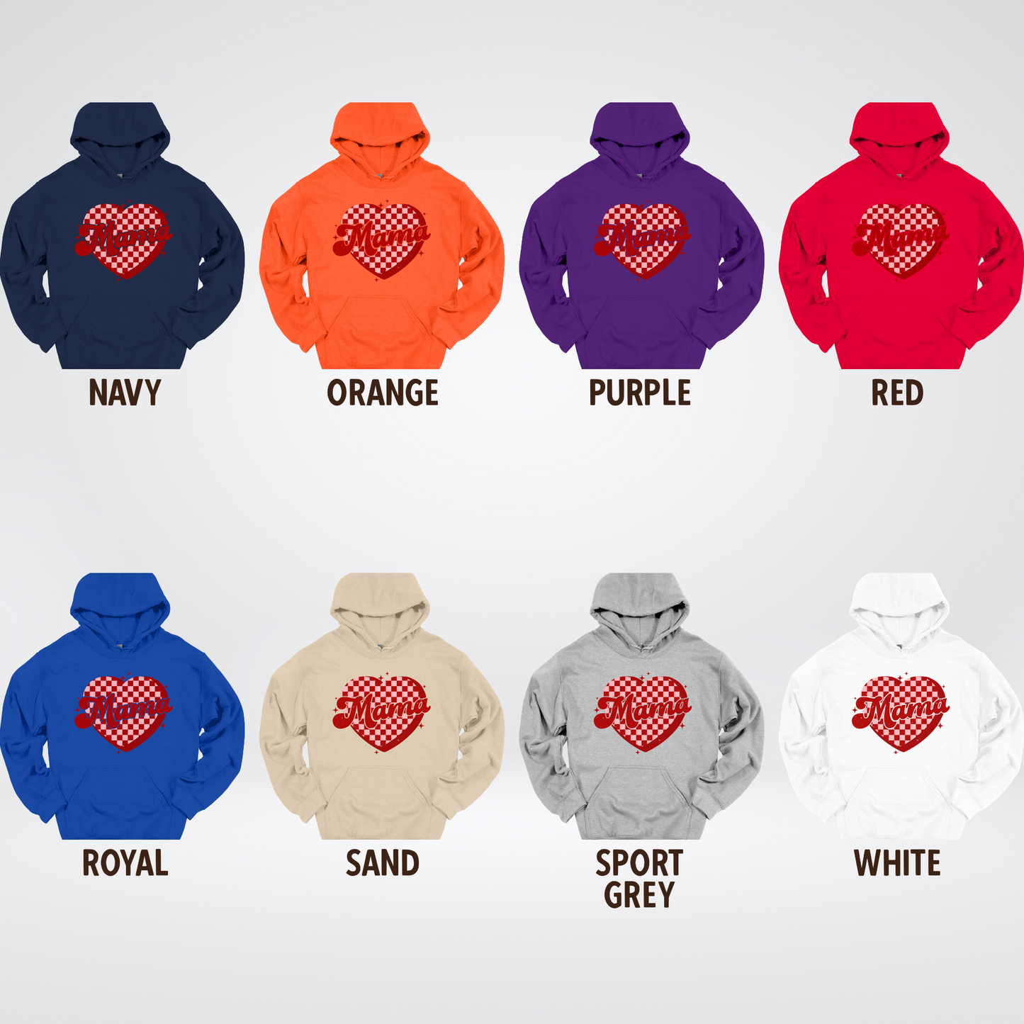 Mama Checkered Heart Hoodie