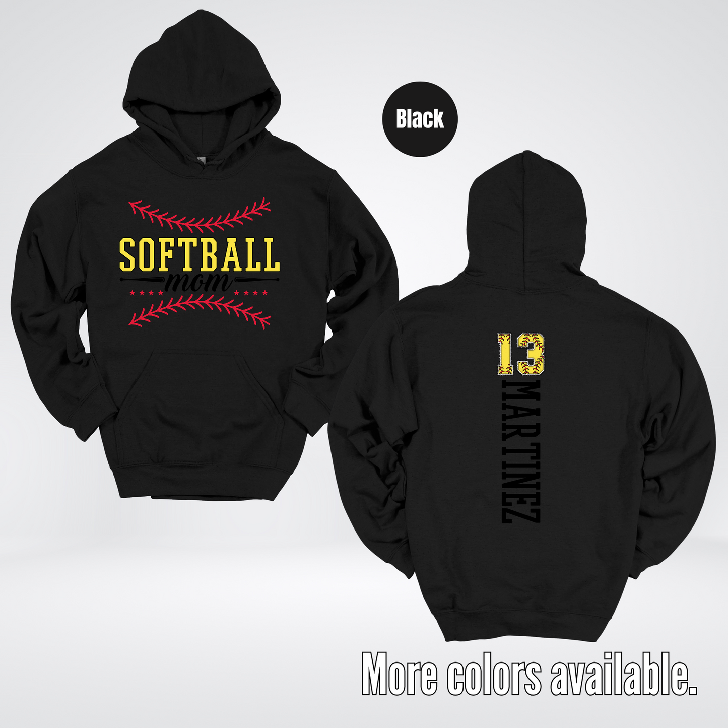 CUSTOM Softball Mom Number And Name Hoodie