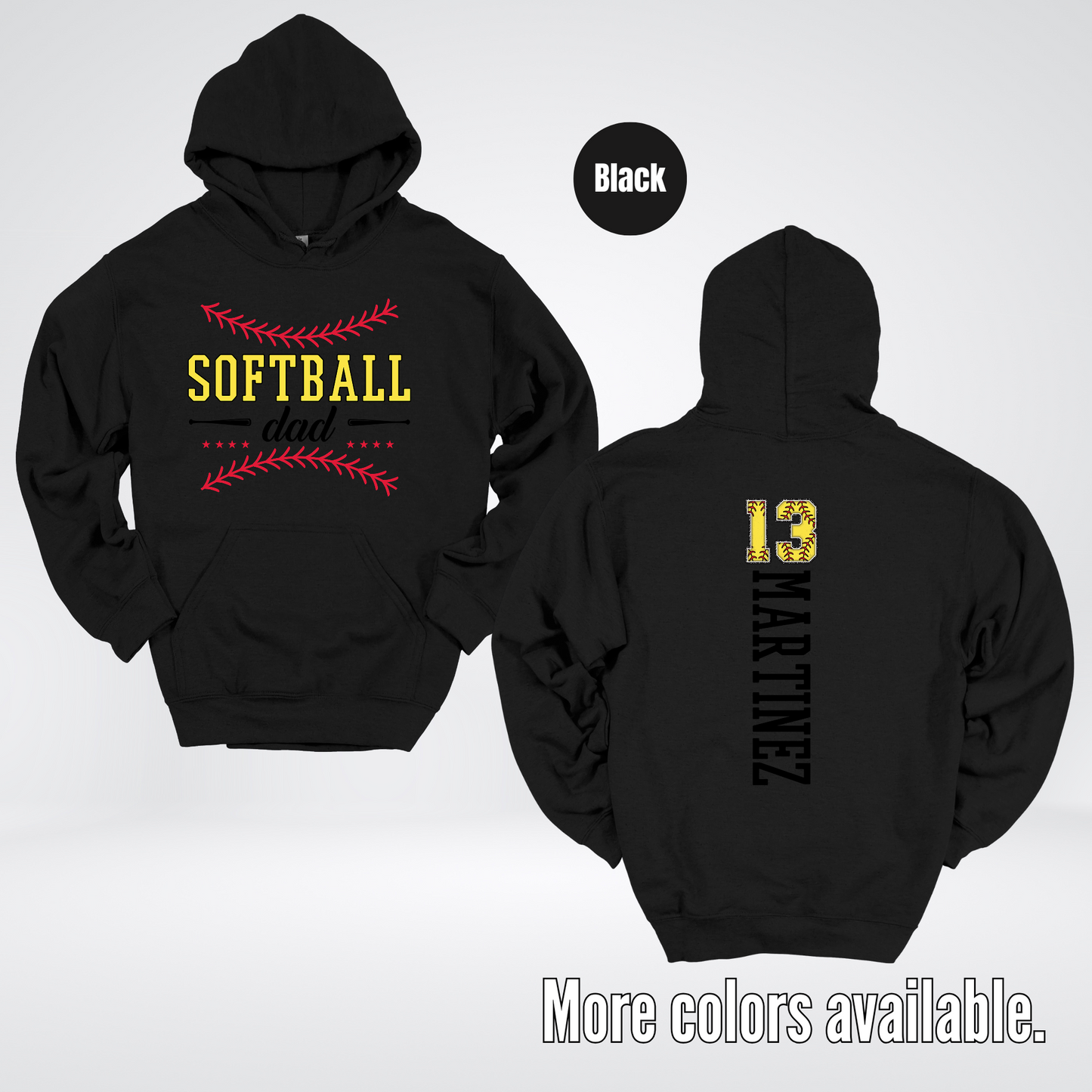 CUSTOM Softball Dad Number And Name Hoodie