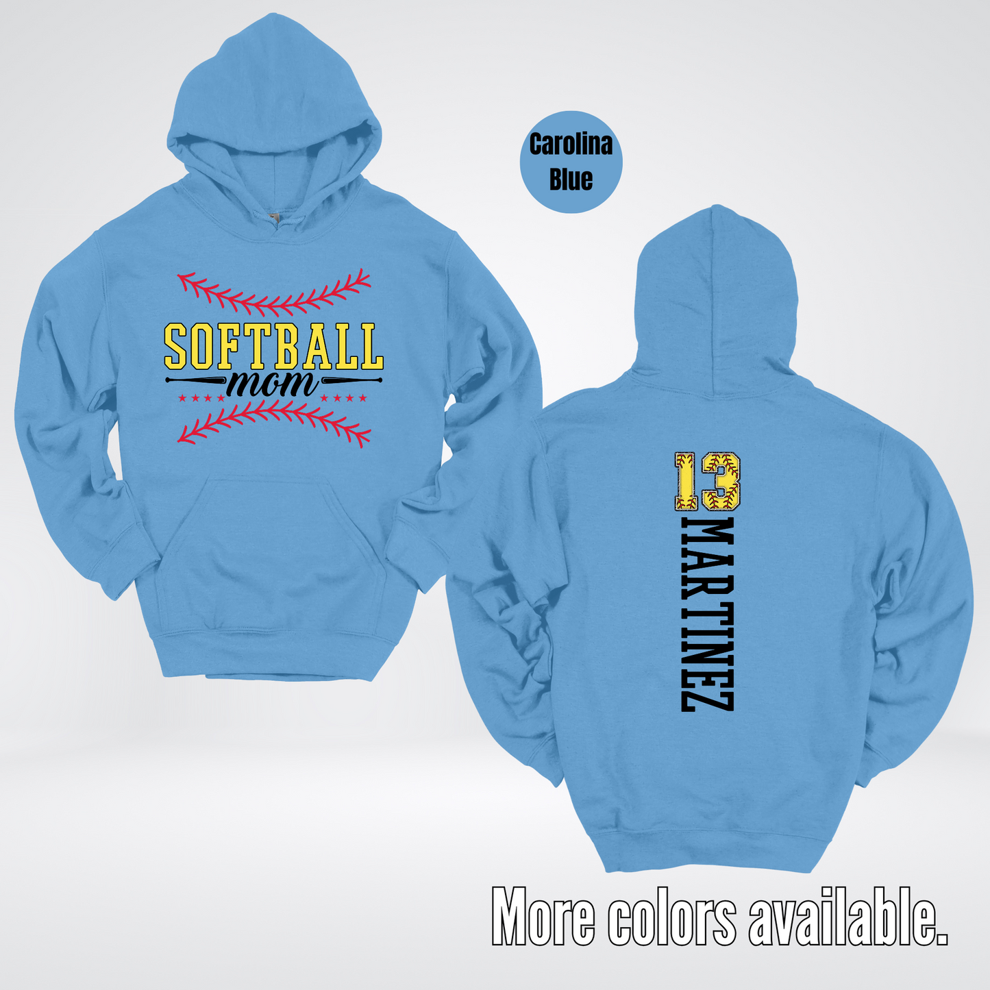 CUSTOM Softball Mom Number And Name Hoodie