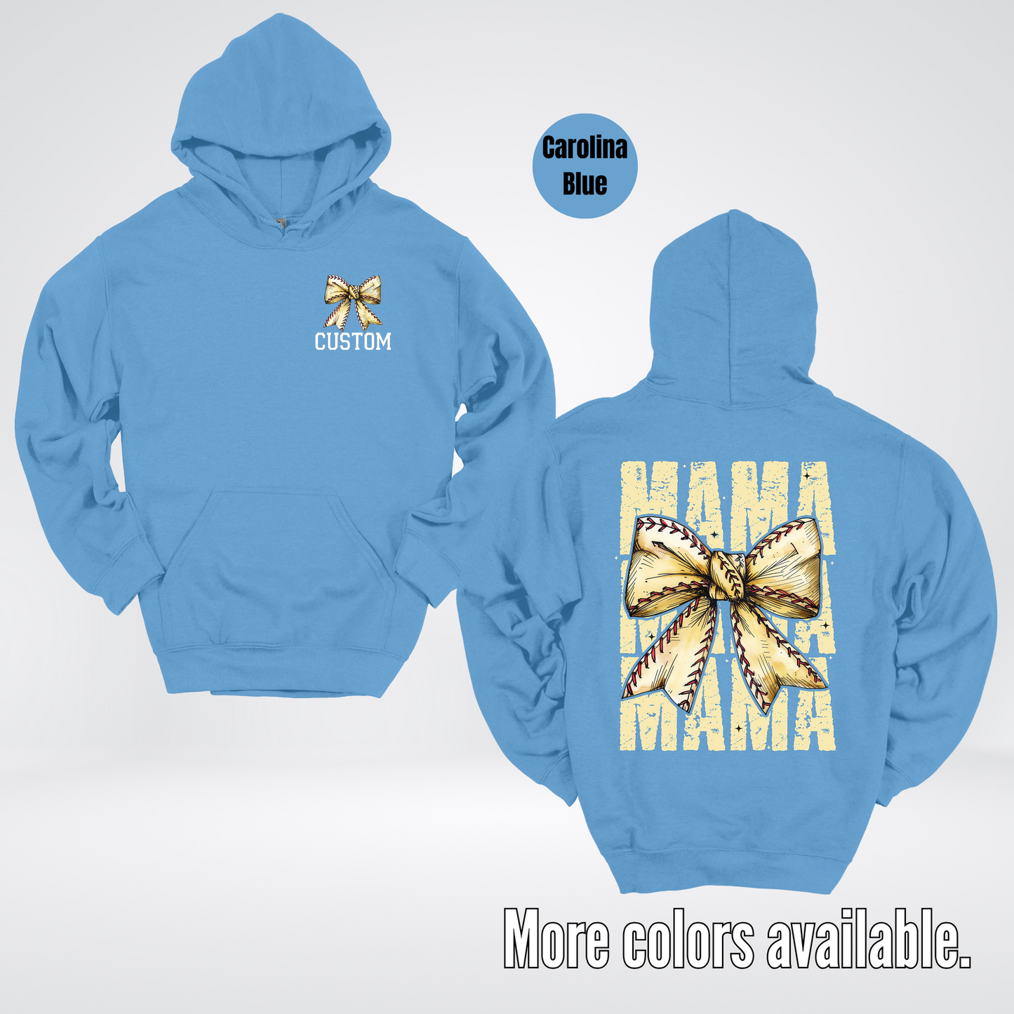 Custom Name Baseball Softball Mama Coquette Hoodie
