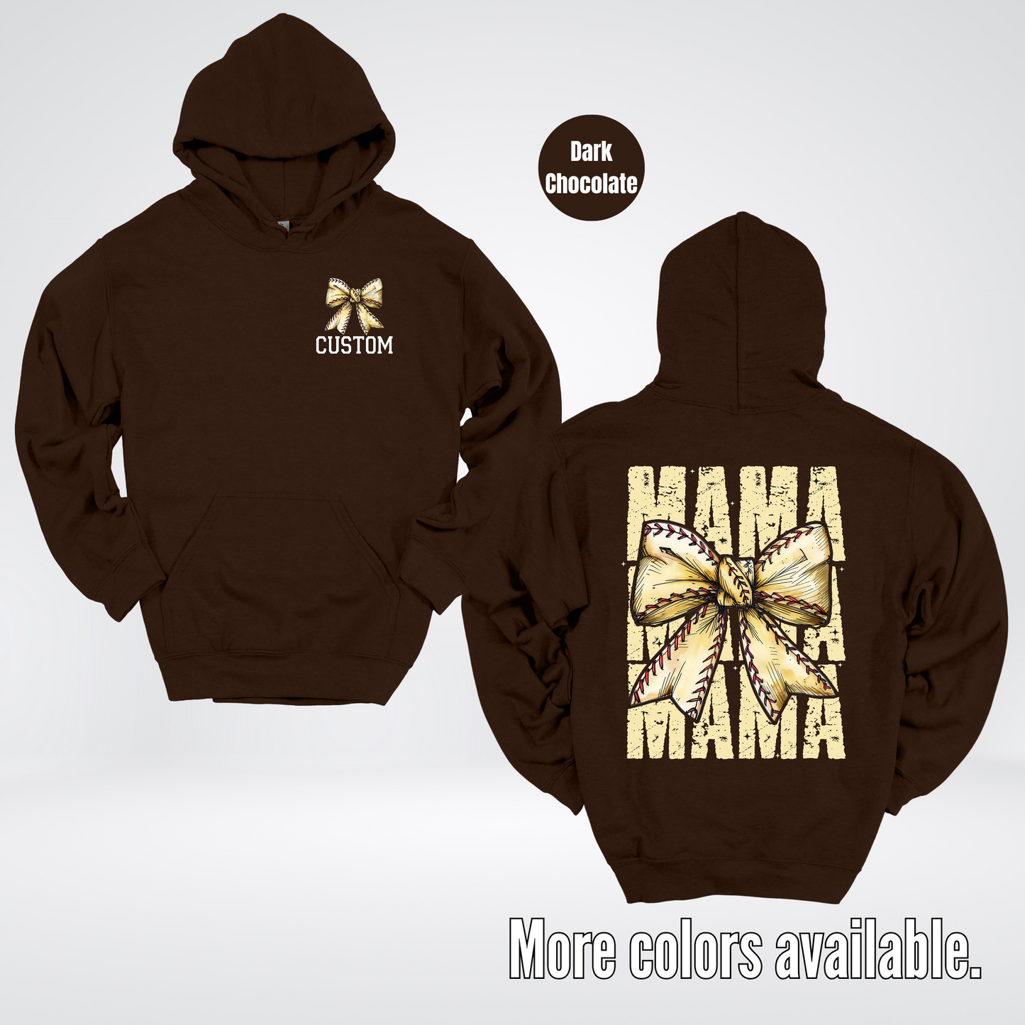 Custom Name Baseball Softball Mama Coquette Hoodie