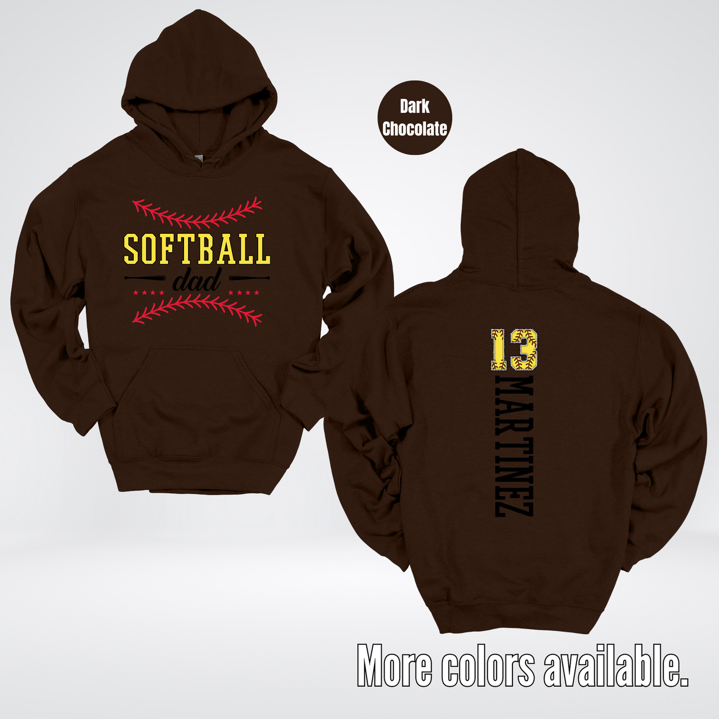 CUSTOM Softball Dad Number And Name Hoodie