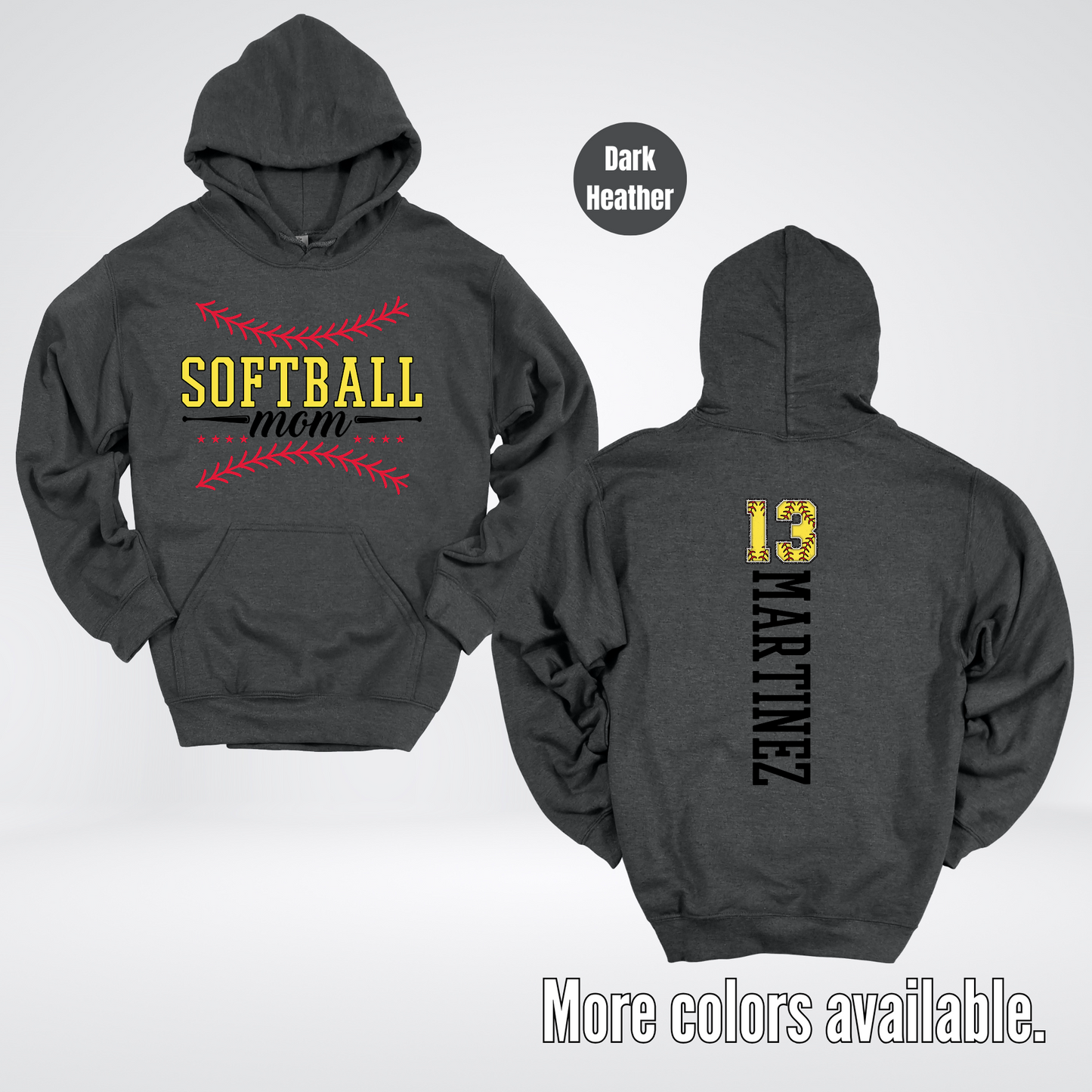 CUSTOM Softball Mom Number And Name Hoodie