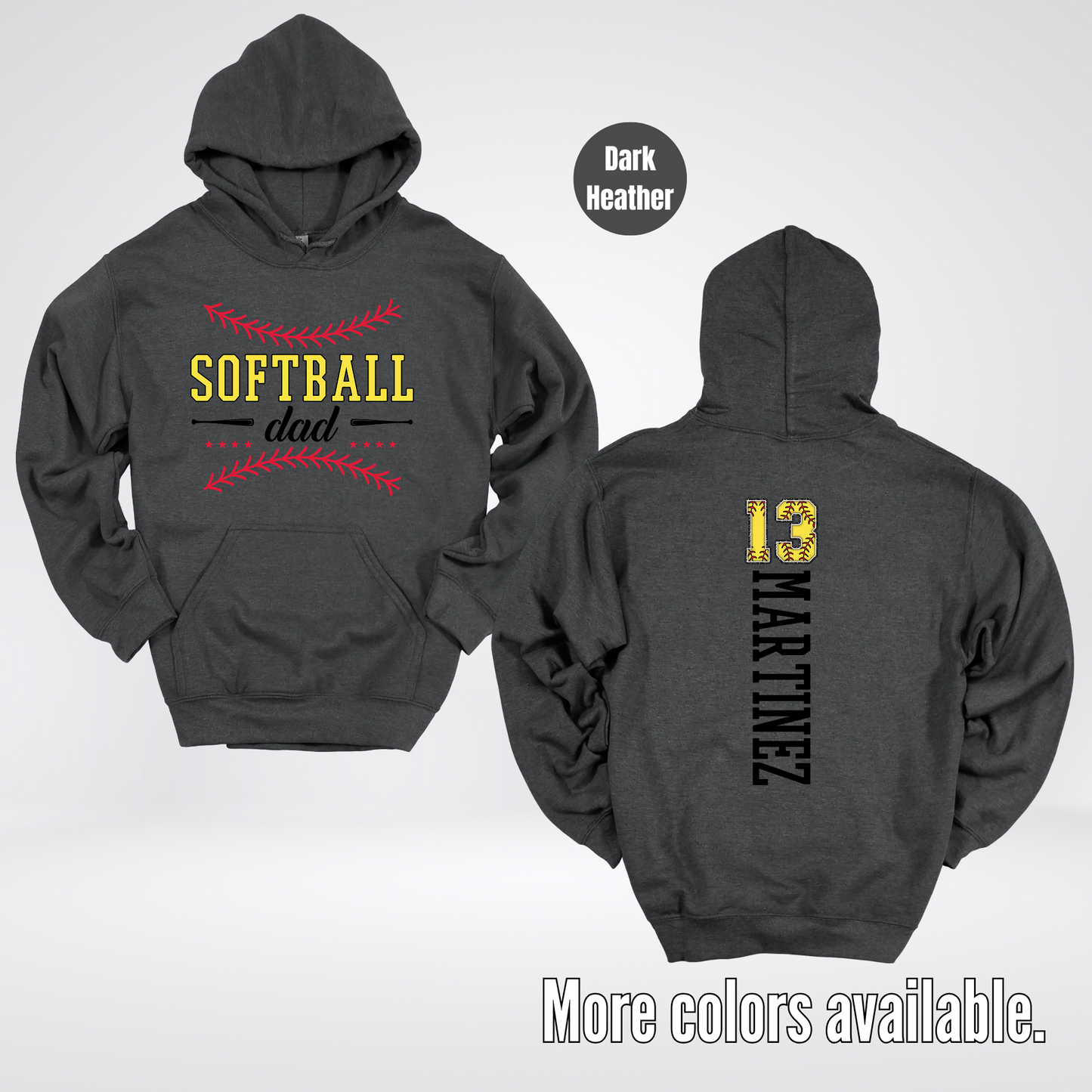CUSTOM Softball Dad Number And Name Hoodie