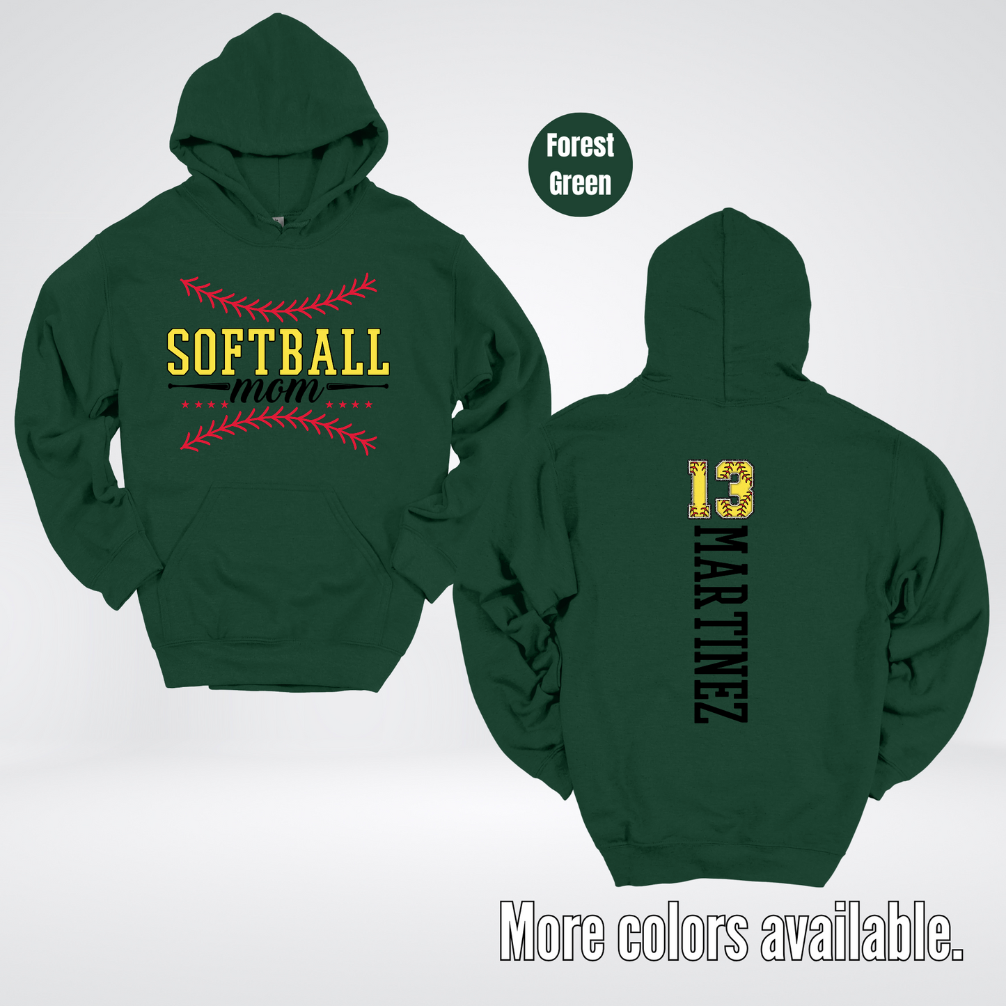 CUSTOM Softball Mom Number And Name Hoodie