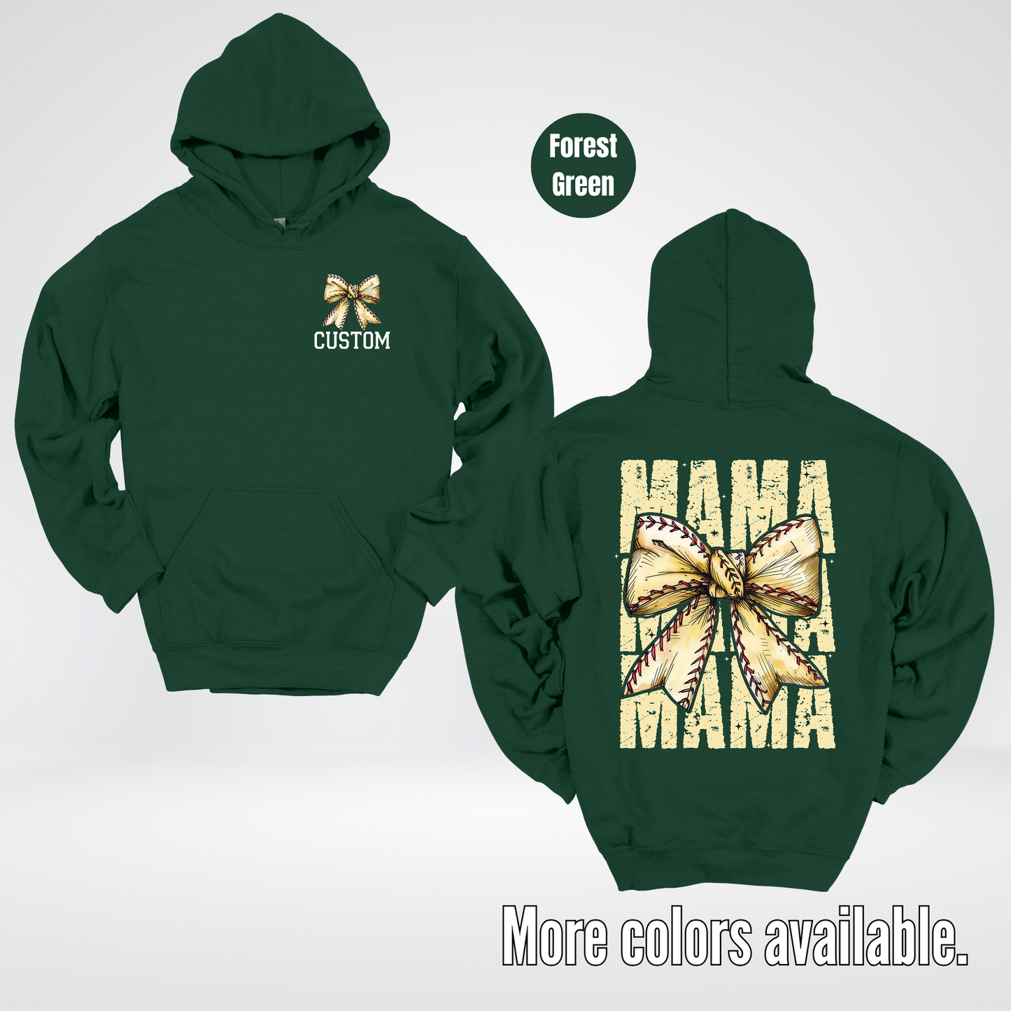 Custom Name Baseball Softball Mama Coquette Hoodie