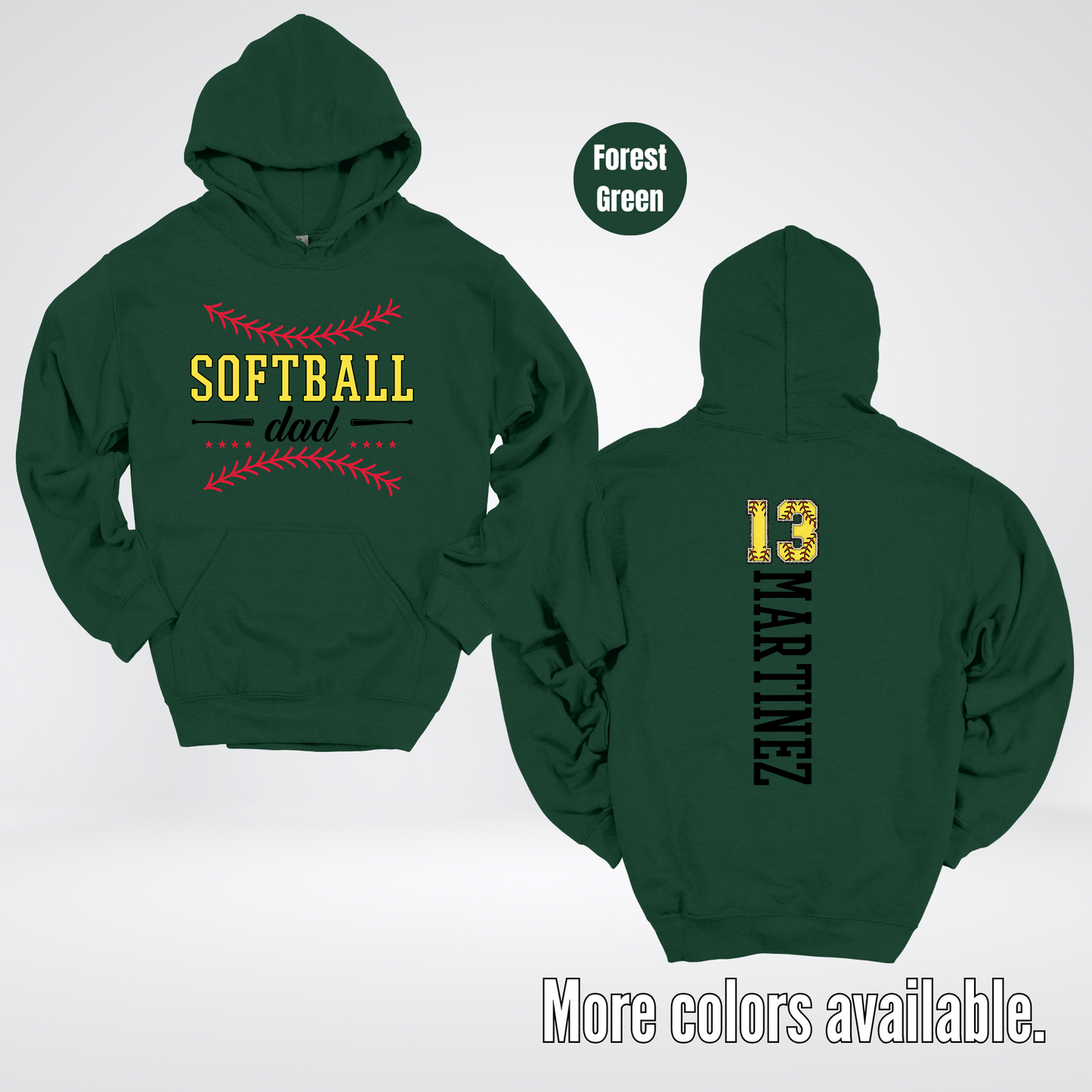 CUSTOM Softball Dad Number And Name Hoodie