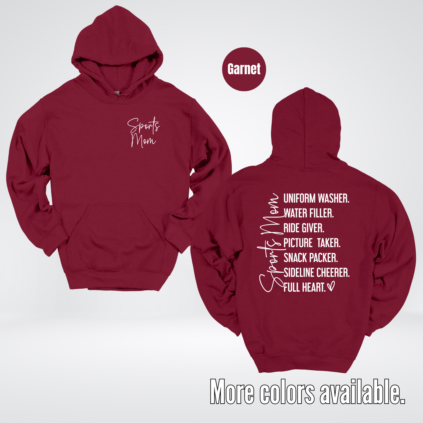 Sports Mom Uniform Washer Water Filler Sideline Cheerer Hoodie