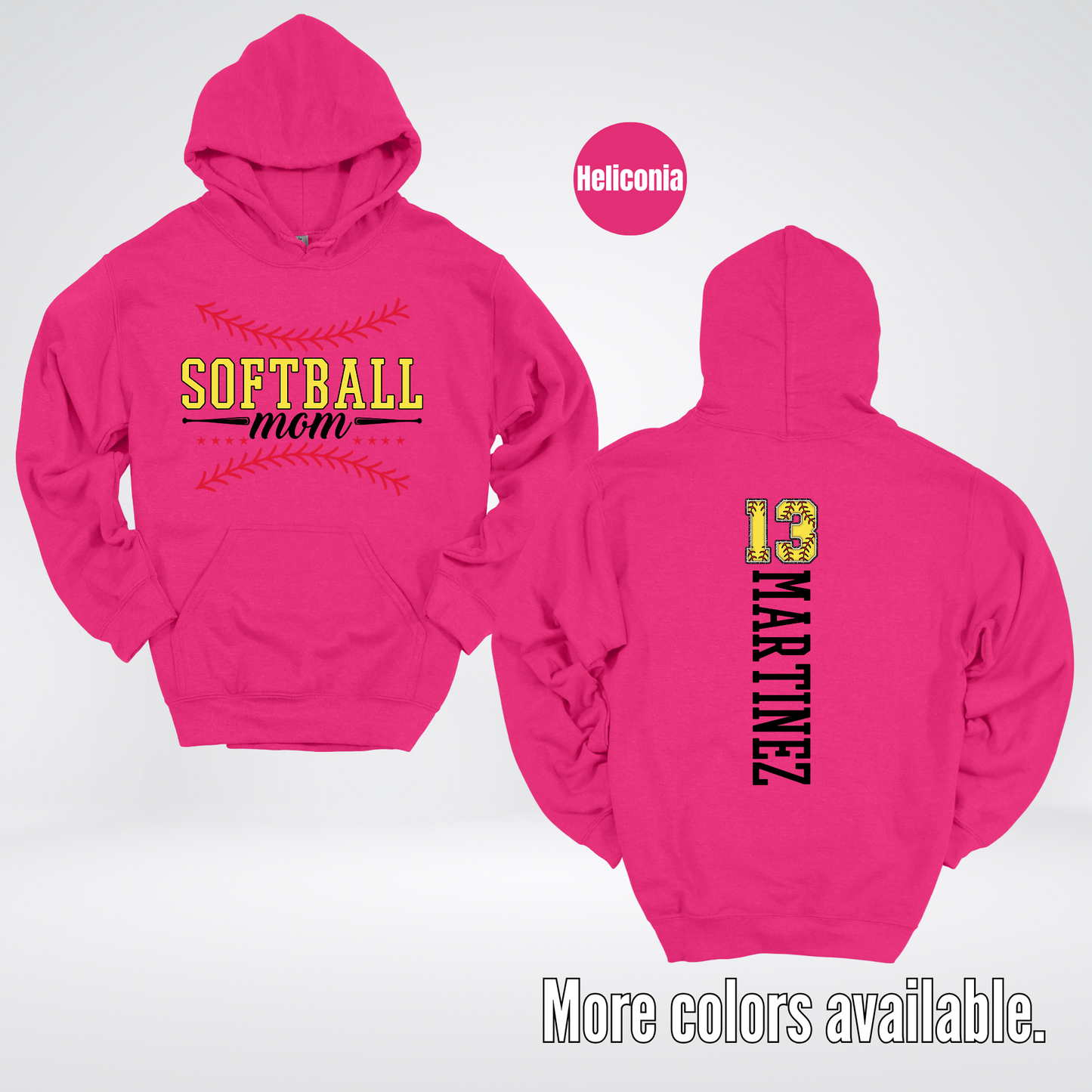 CUSTOM Softball Mom Number And Name Hoodie