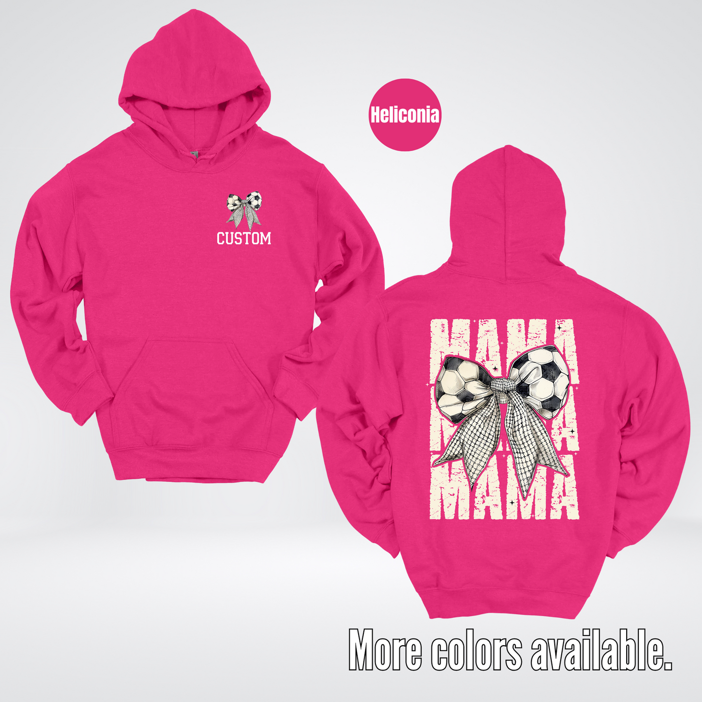 Custom Name Soccer Mama Coquette Hoodie