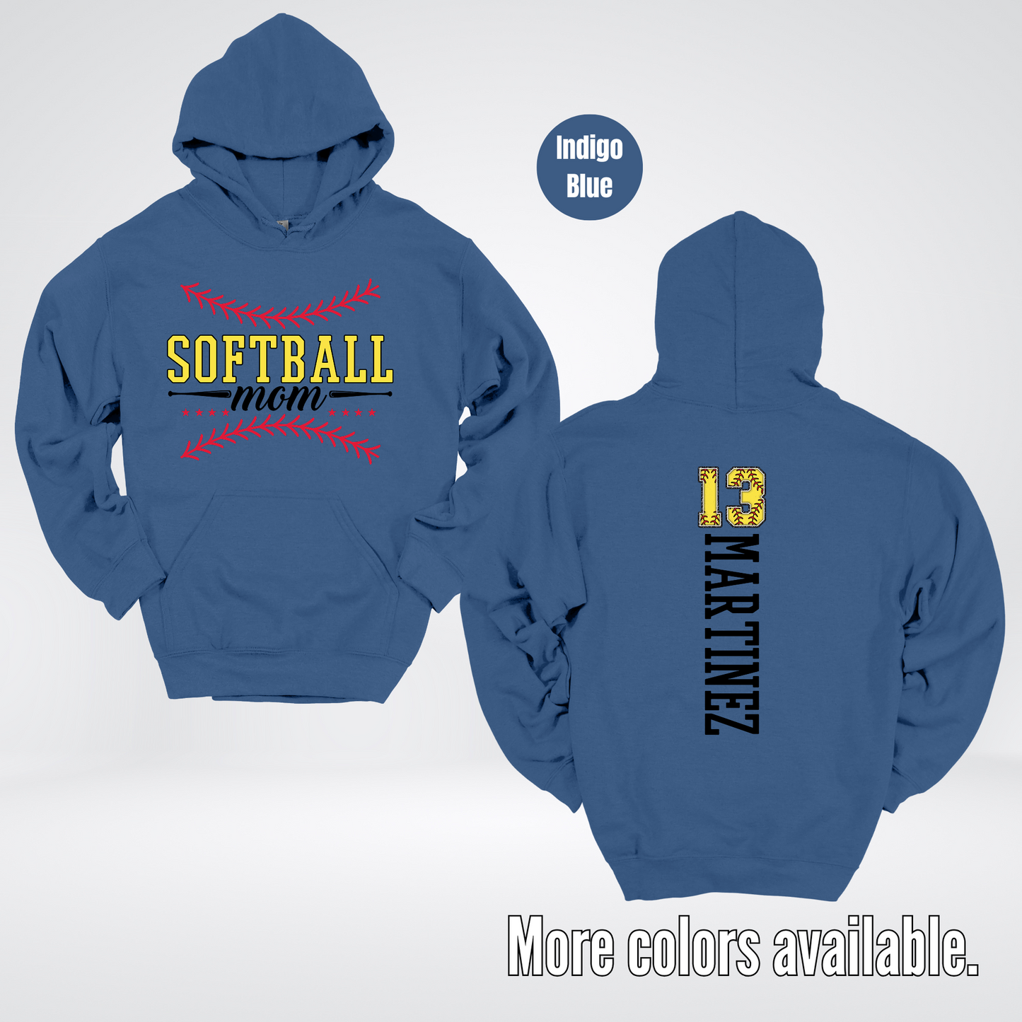 CUSTOM Softball Mom Number And Name Hoodie
