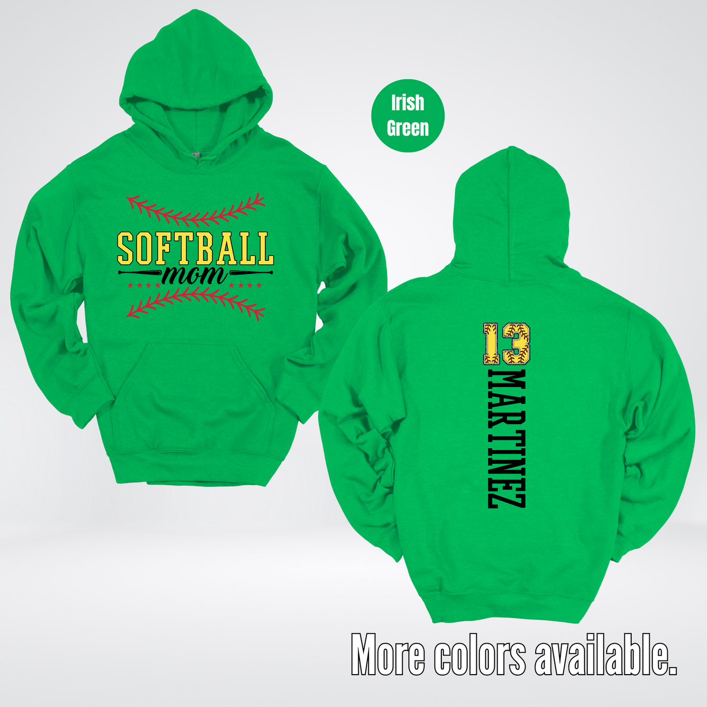 CUSTOM Softball Mom Number And Name Hoodie