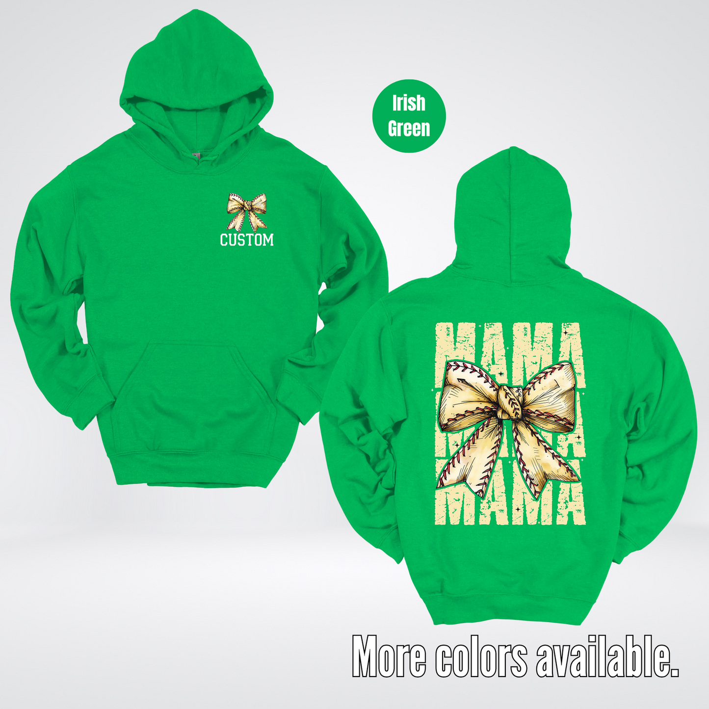 Custom Name Baseball Softball Mama Coquette Hoodie