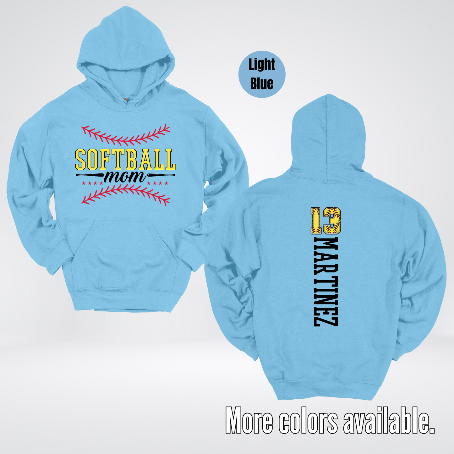 CUSTOM Softball Mom Number And Name Hoodie