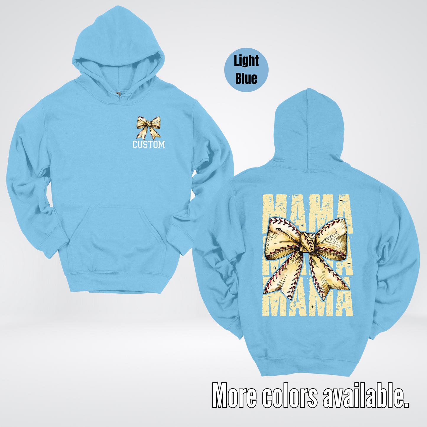 Custom Name Baseball Softball Mama Coquette Hoodie