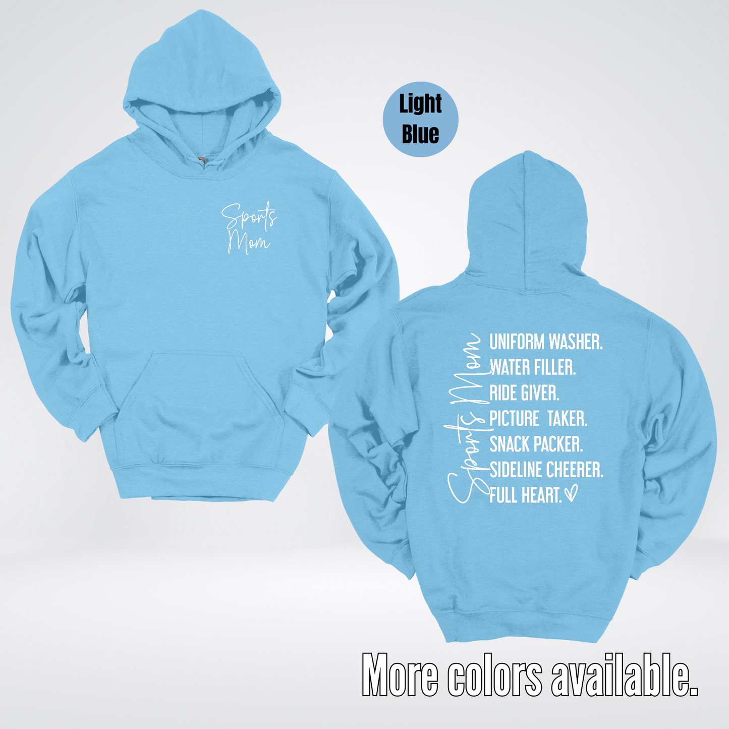 Sports Mom Uniform Washer Water Filler Sideline Cheerer Hoodie