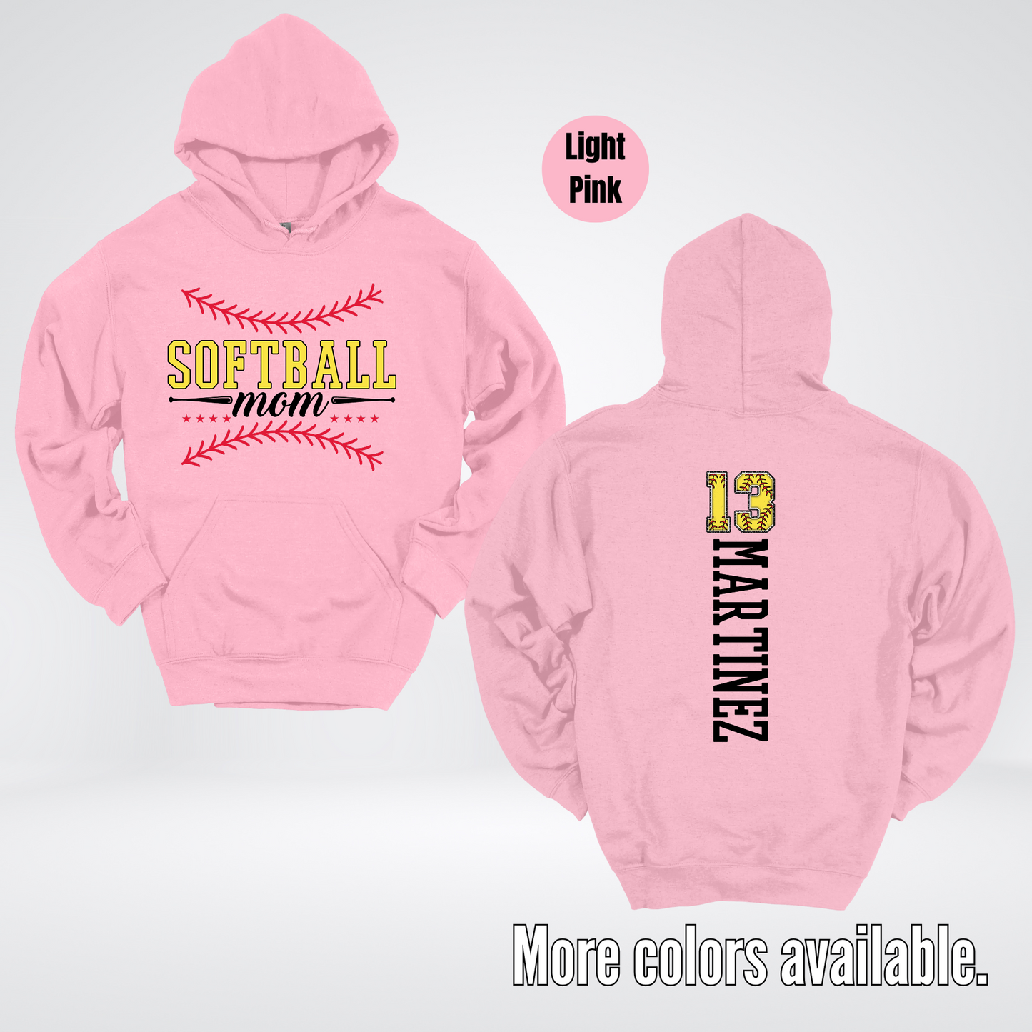 CUSTOM Softball Mom Number And Name Hoodie