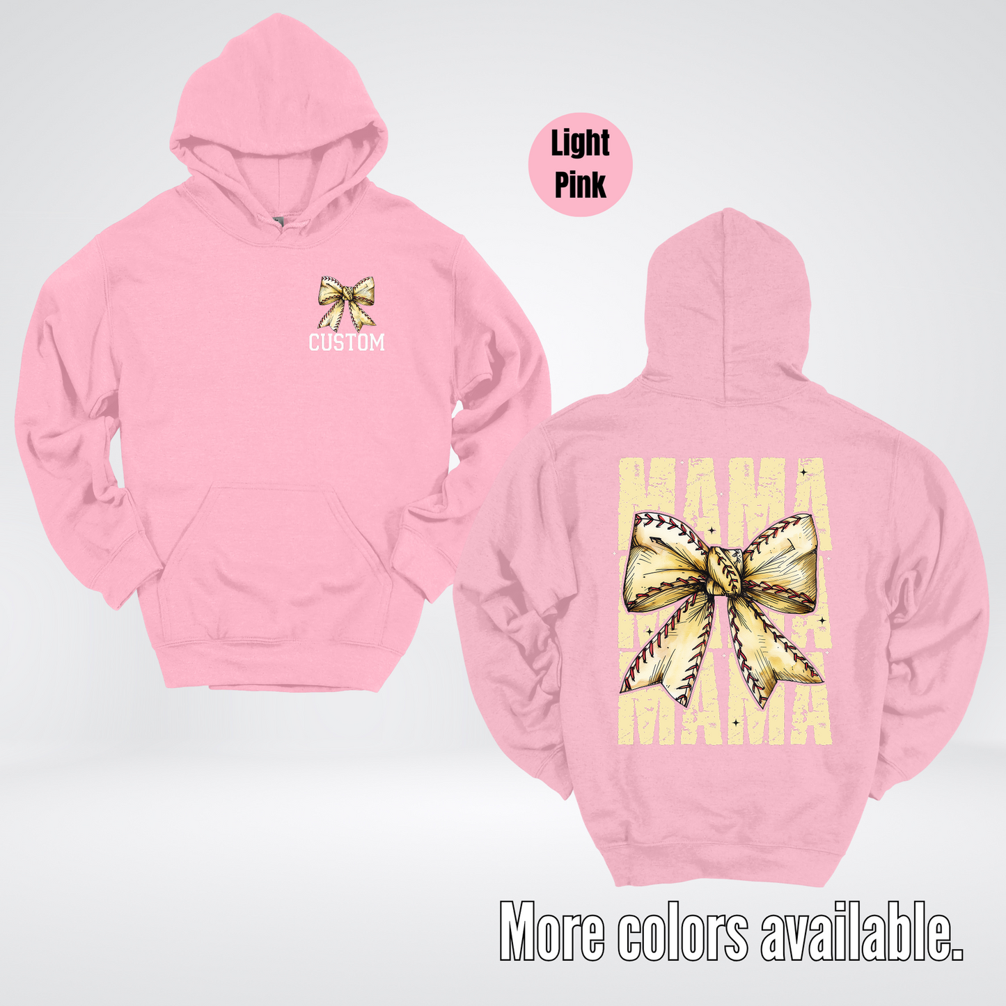 Custom Name Baseball Softball Mama Coquette Hoodie