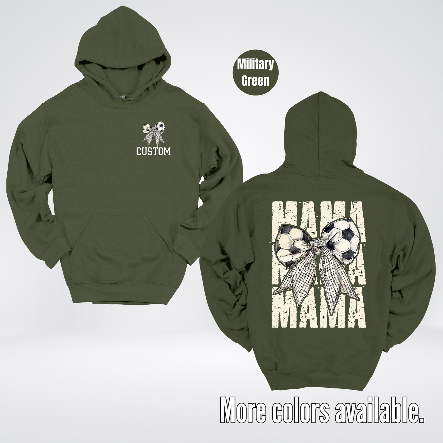 Custom Name Soccer Mama Coquette Hoodie