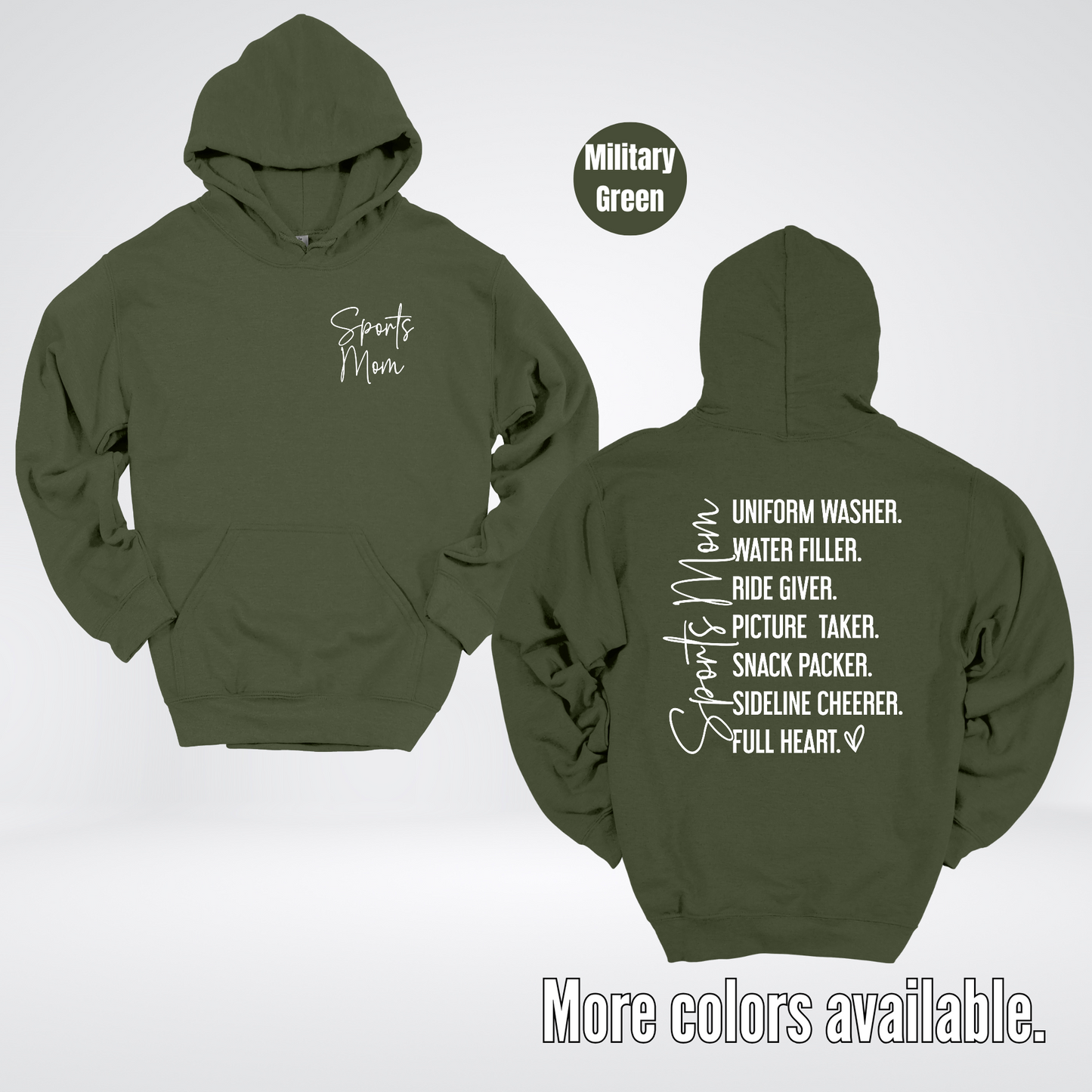 Sports Mom Uniform Washer Water Filler Sideline Cheerer Hoodie