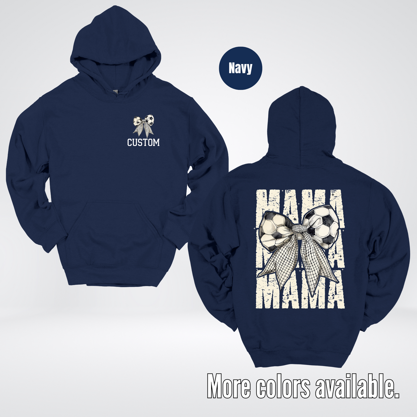 Custom Name Soccer Mama Coquette Hoodie