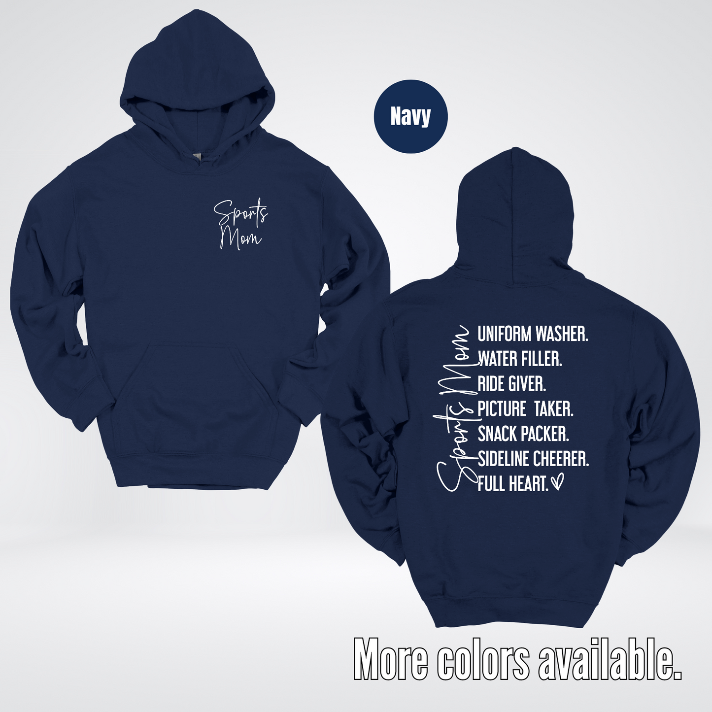 Sports Mom Uniform Washer Water Filler Sideline Cheerer Hoodie