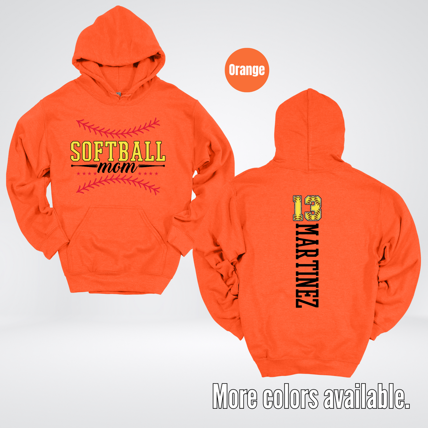 CUSTOM Softball Mom Number And Name Hoodie
