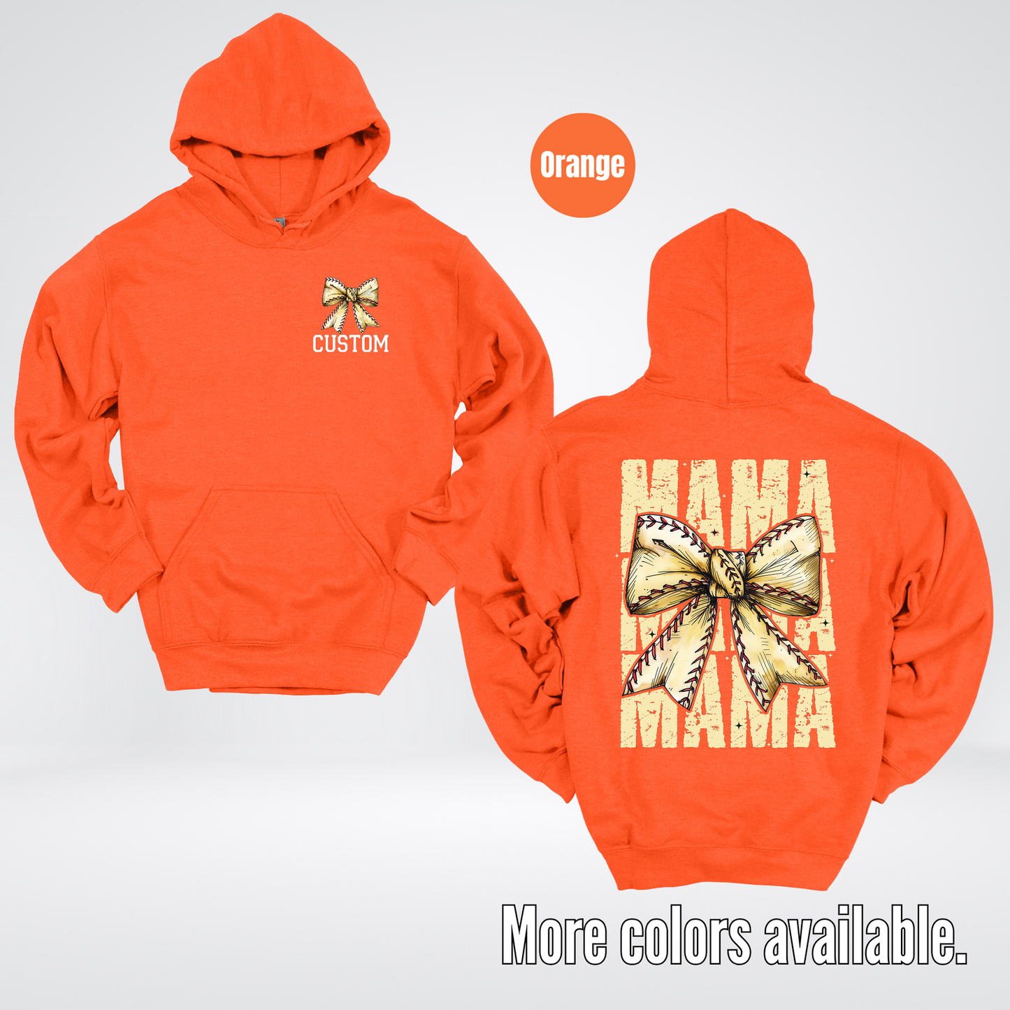 Custom Name Baseball Softball Mama Coquette Hoodie