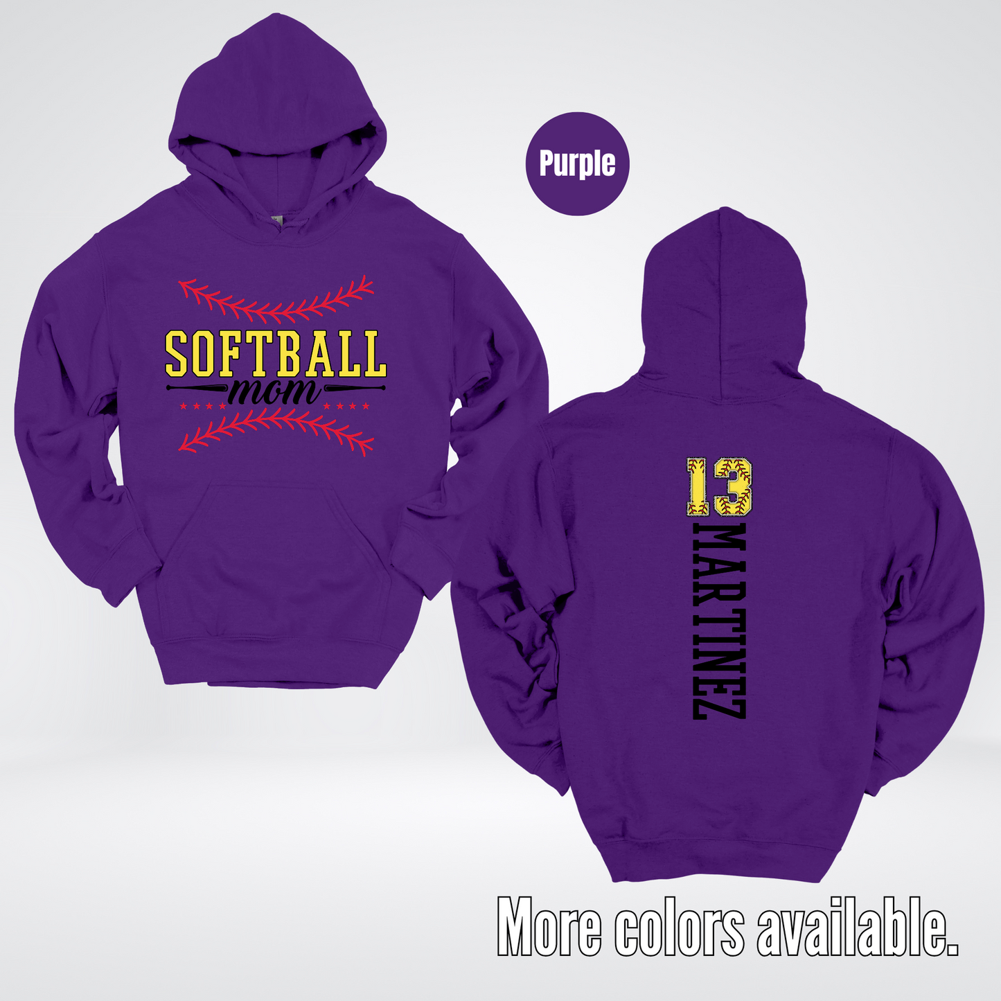 CUSTOM Softball Mom Number And Name Hoodie