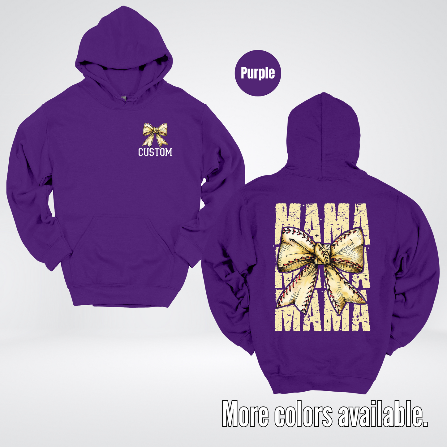 Custom Name Baseball Softball Mama Coquette Hoodie