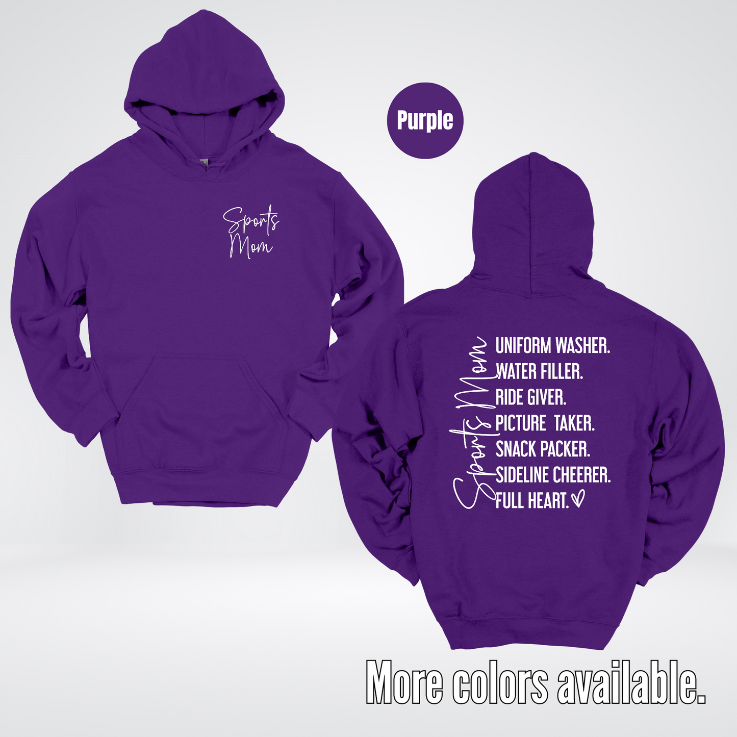 Sports Mom Uniform Washer Water Filler Sideline Cheerer Hoodie