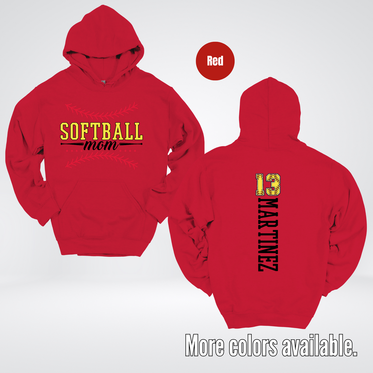 CUSTOM Softball Mom Number And Name Hoodie