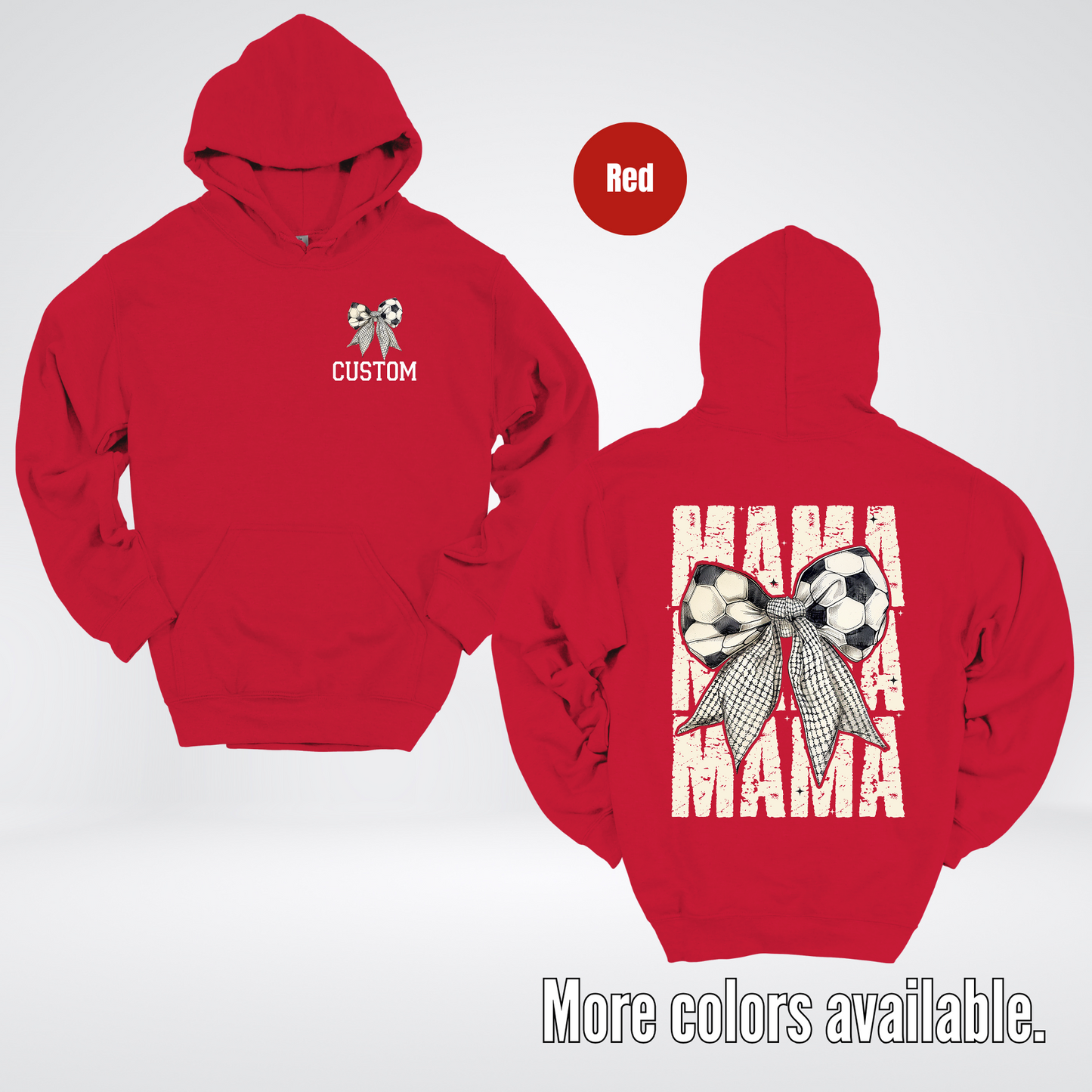 Custom Name Soccer Mama Coquette Hoodie