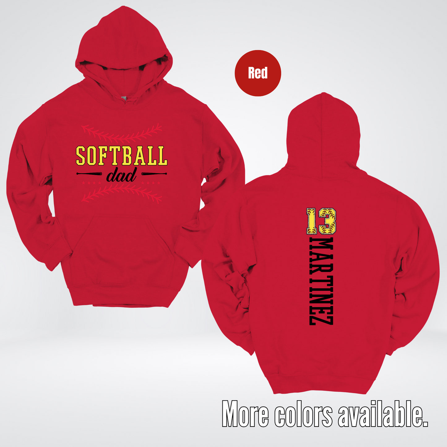 CUSTOM Softball Dad Number And Name Hoodie