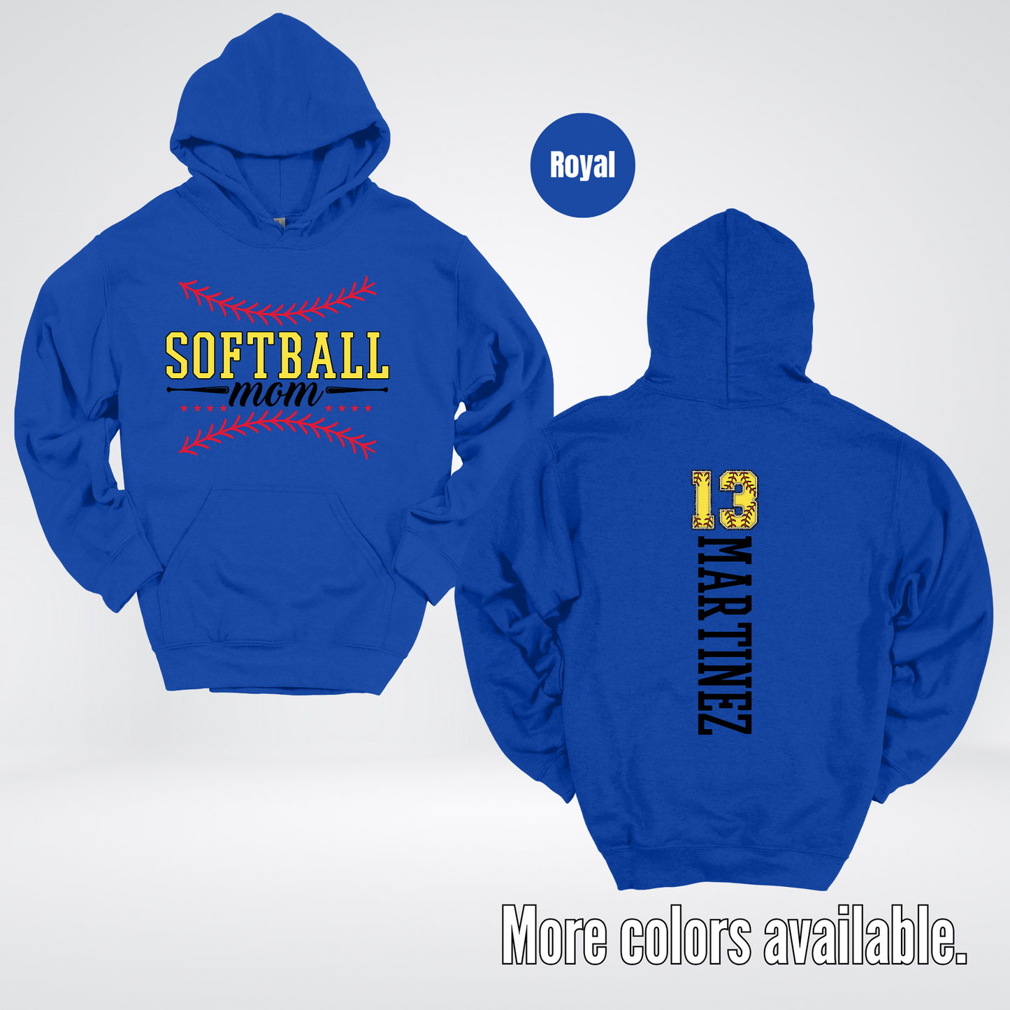 CUSTOM Softball Mom Number And Name Hoodie