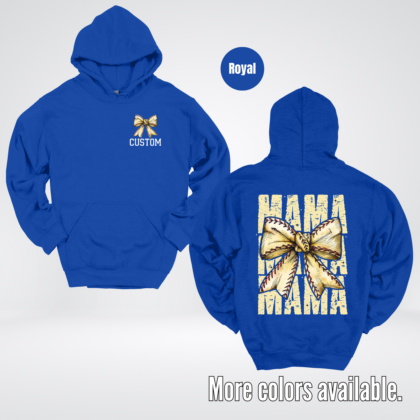 Custom Name Baseball Softball Mama Coquette Hoodie